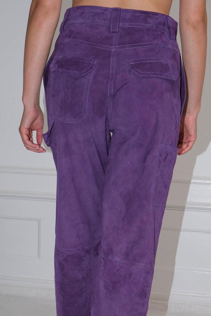 Saks Potts Leather Rose Pants in Lilac 