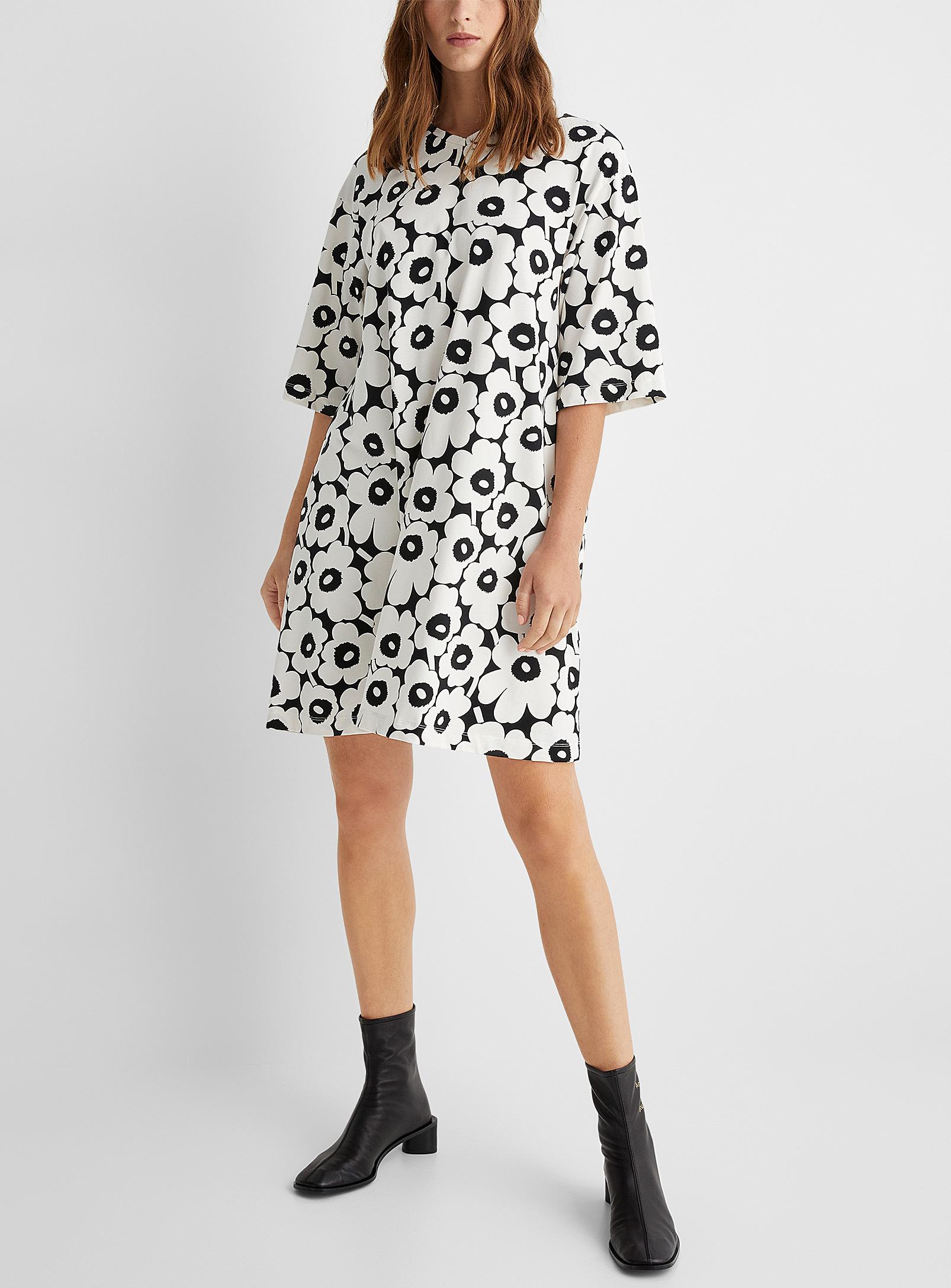 Marimekko black and white dress cheap