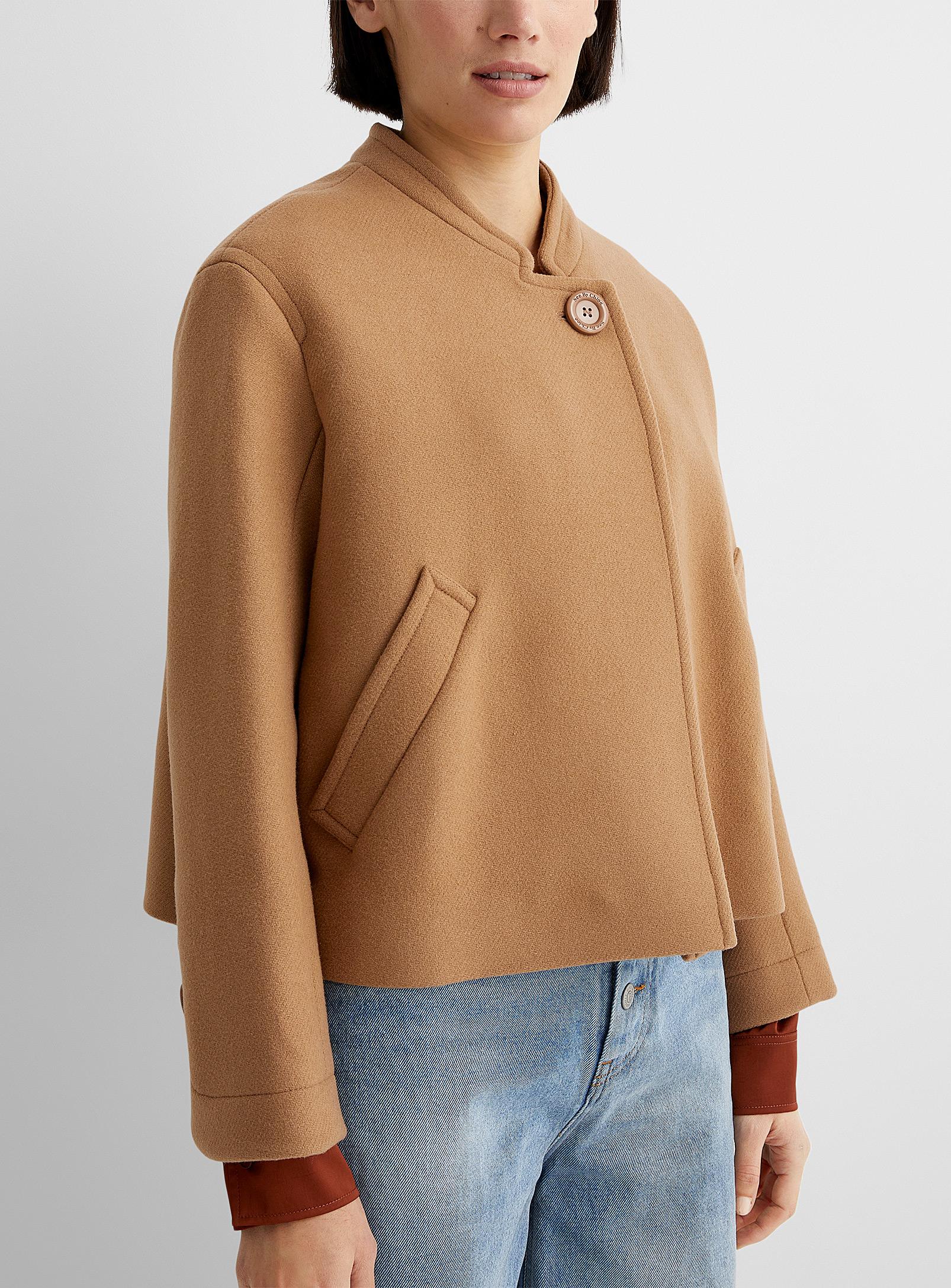 See By Chloé Single Button Cropped Jacket in Brown | Lyst