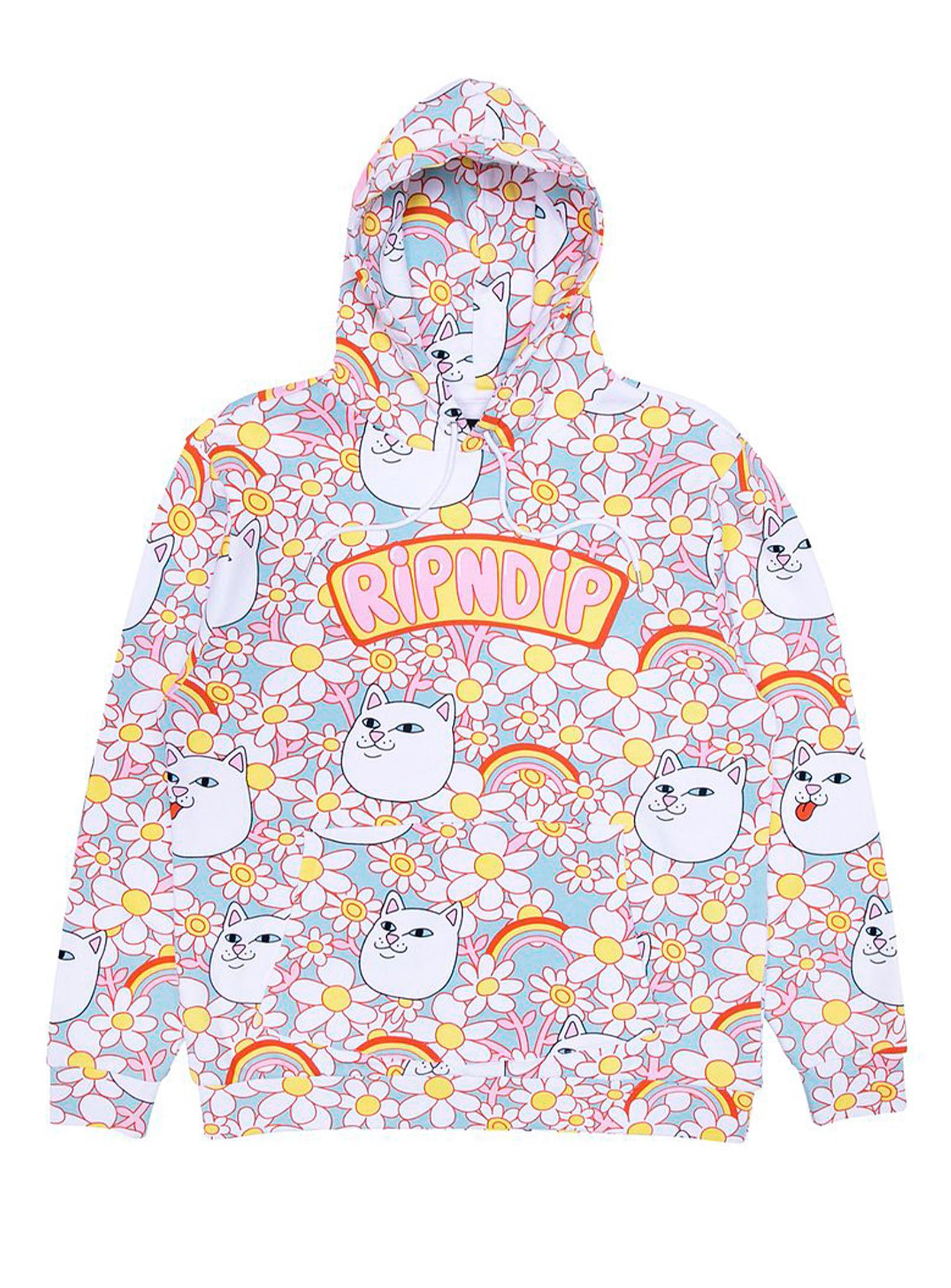 RIPNDIP Fleece Cat And Flowers Hoodie Lyst