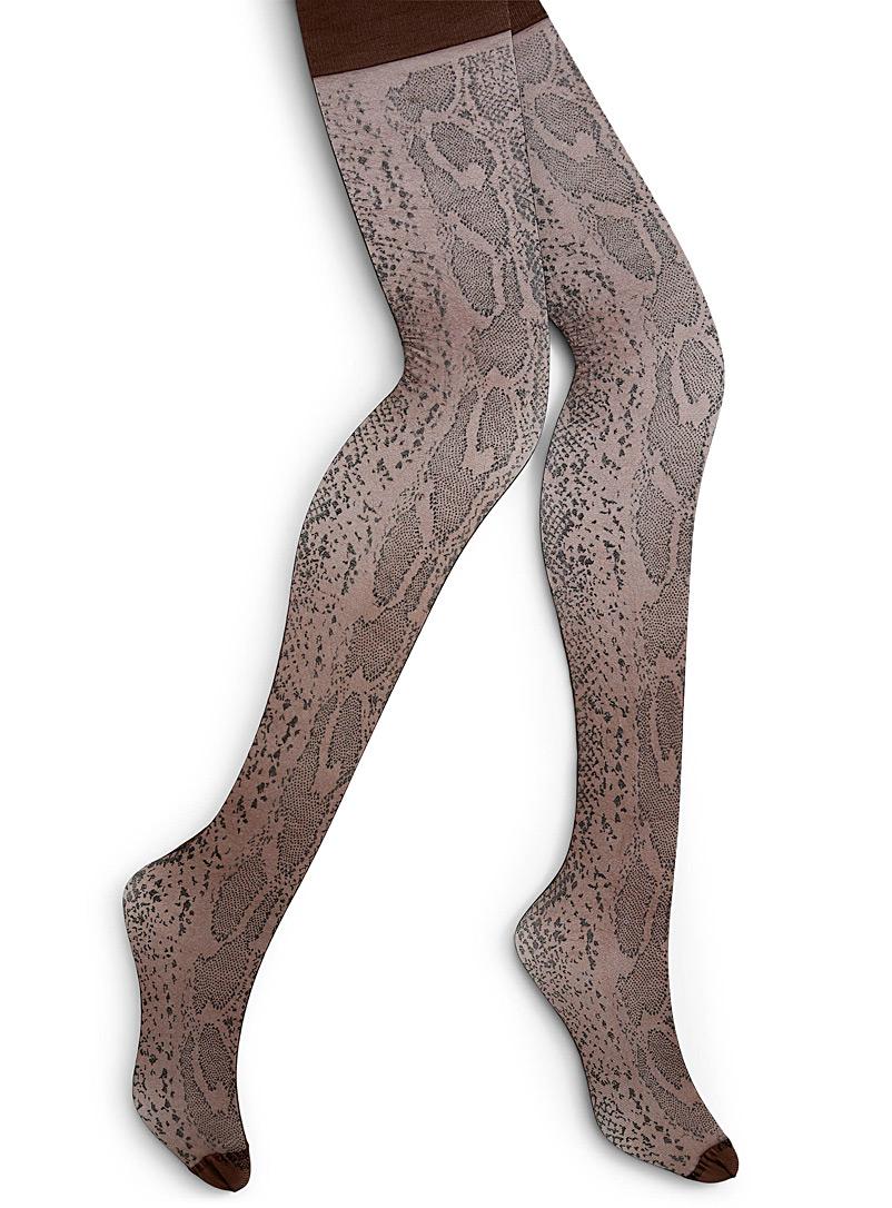 DIM Synthetic Snakeskin Pantyhose in 