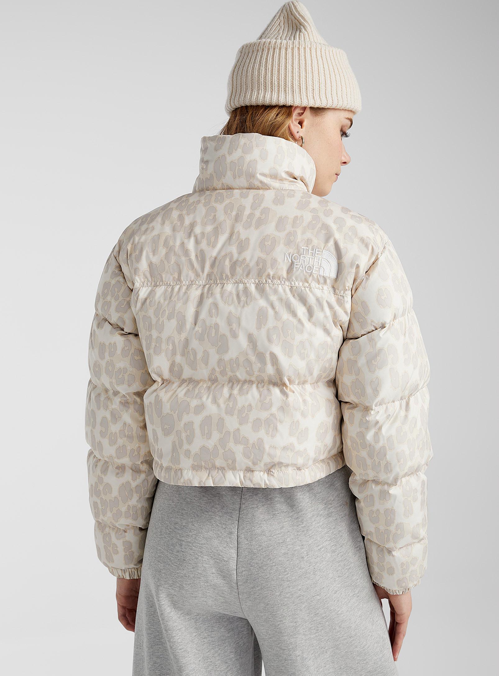 The North Face Nuptse Leopard Cropped Puffer Jacket | Lyst