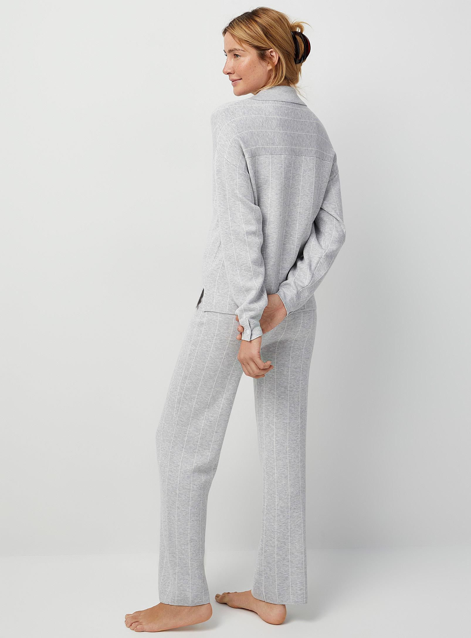 Miiyu Cashmere Blend Knit Pyjama Set in Gray | Lyst