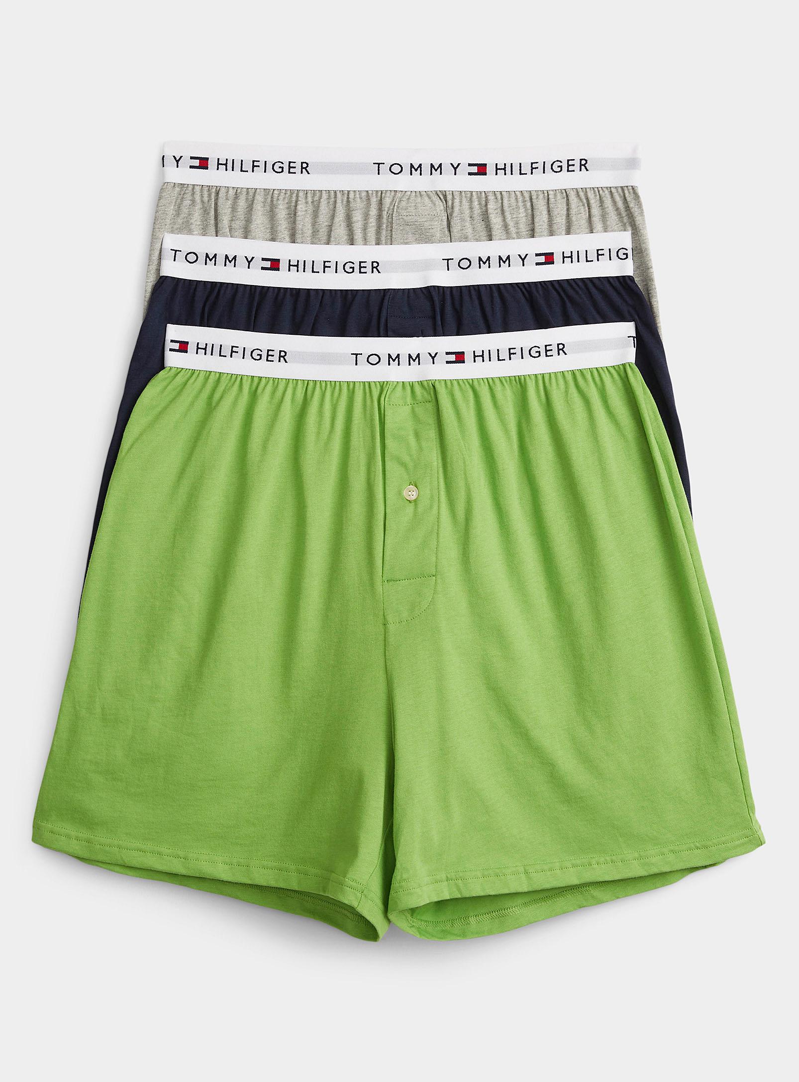boom Slapen Ongewapend Tommy Hilfiger Pure Cotton Solid Boxer Briefs 3 in Green for Men | Lyst