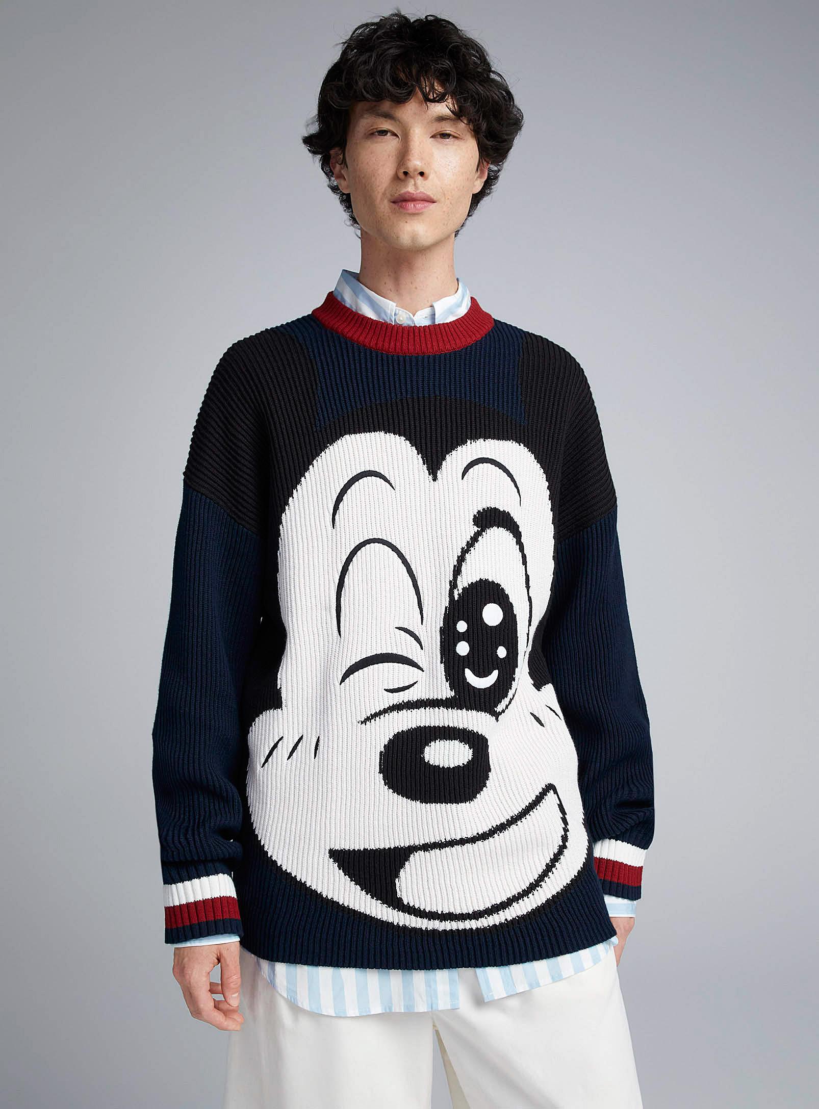 Tommy Hilfiger Mickey Mouse Ribbed Sweater in Gray for Men | Lyst