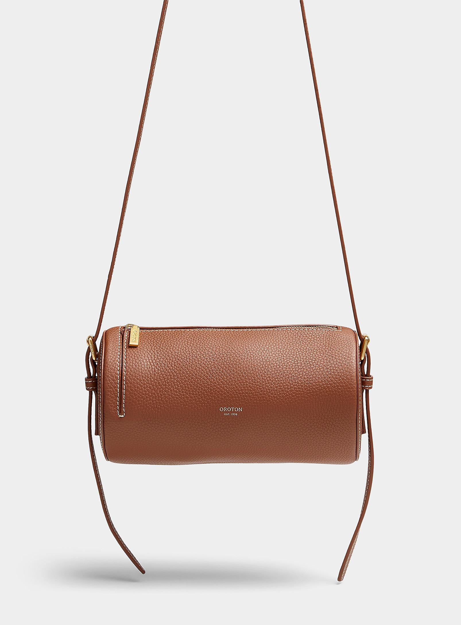 Oroton Margot Leather Cylinder Bag in Brown Lyst