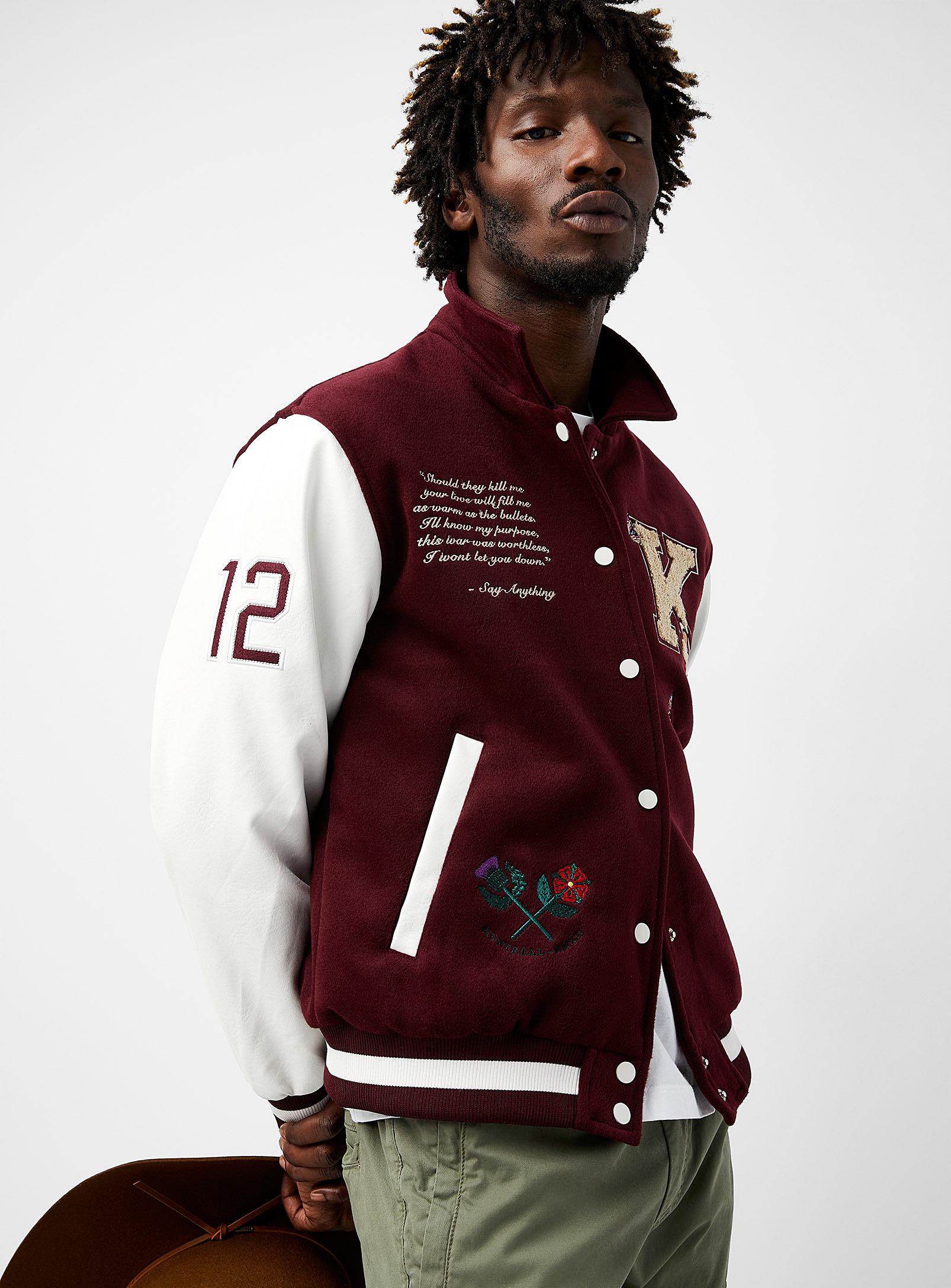 KUWALLA Butterfly Varsity Jacket in Red for Men