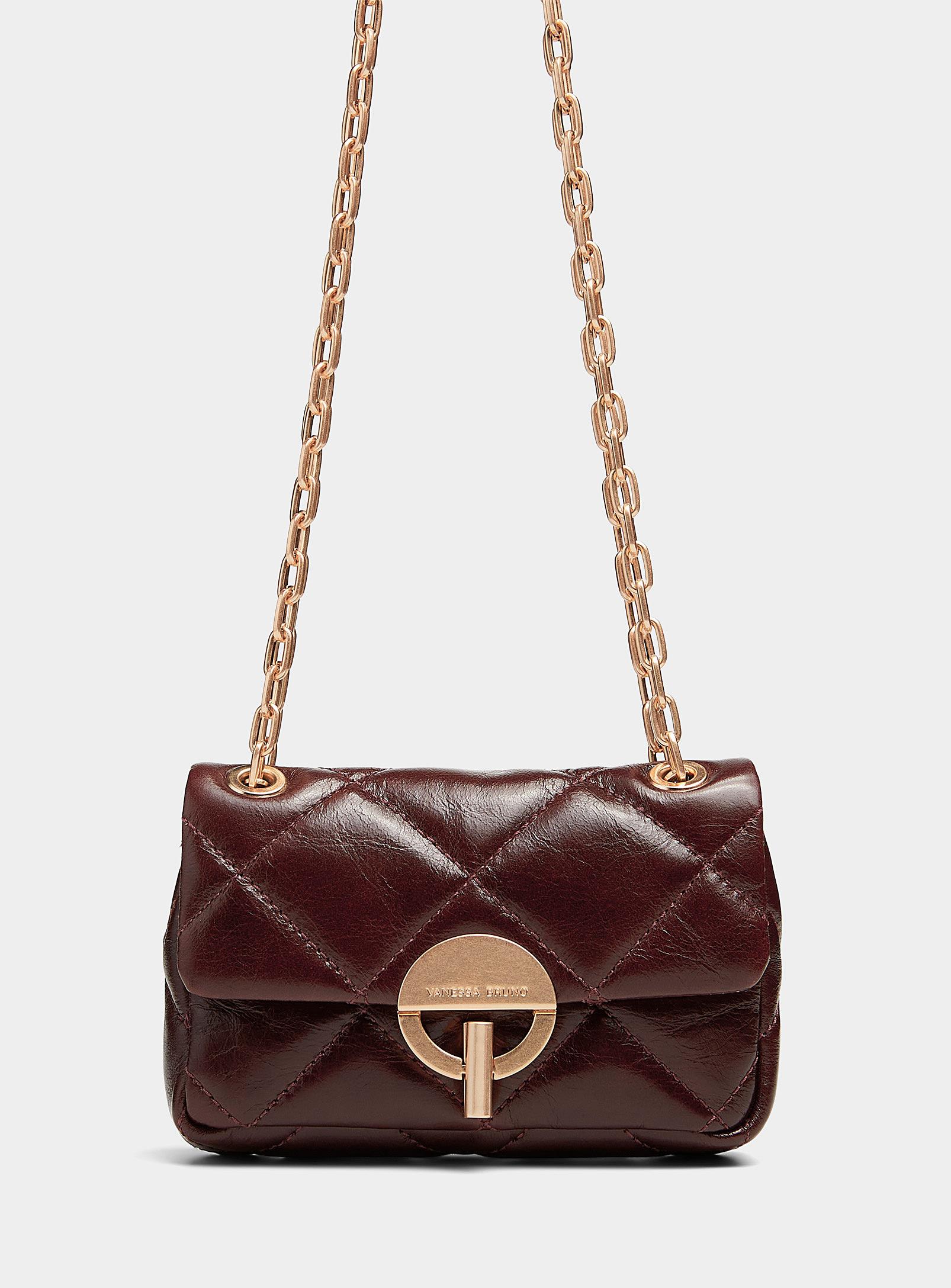 Vanessa Bruno Moon Quilted Leather Mini Bag in White | Lyst