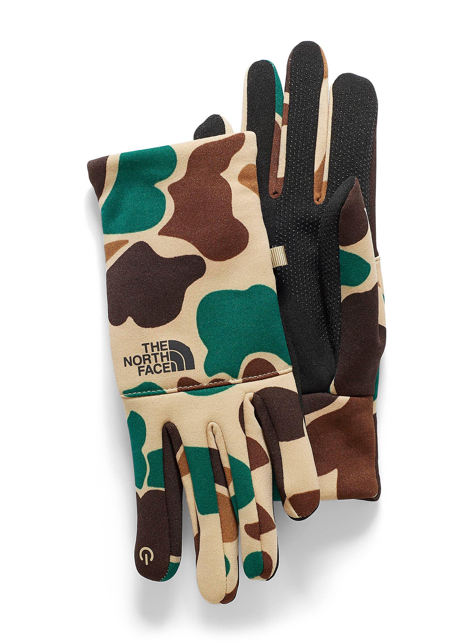The North Face Fleece Etip Recycled Fibres Gloves in Patterned Green