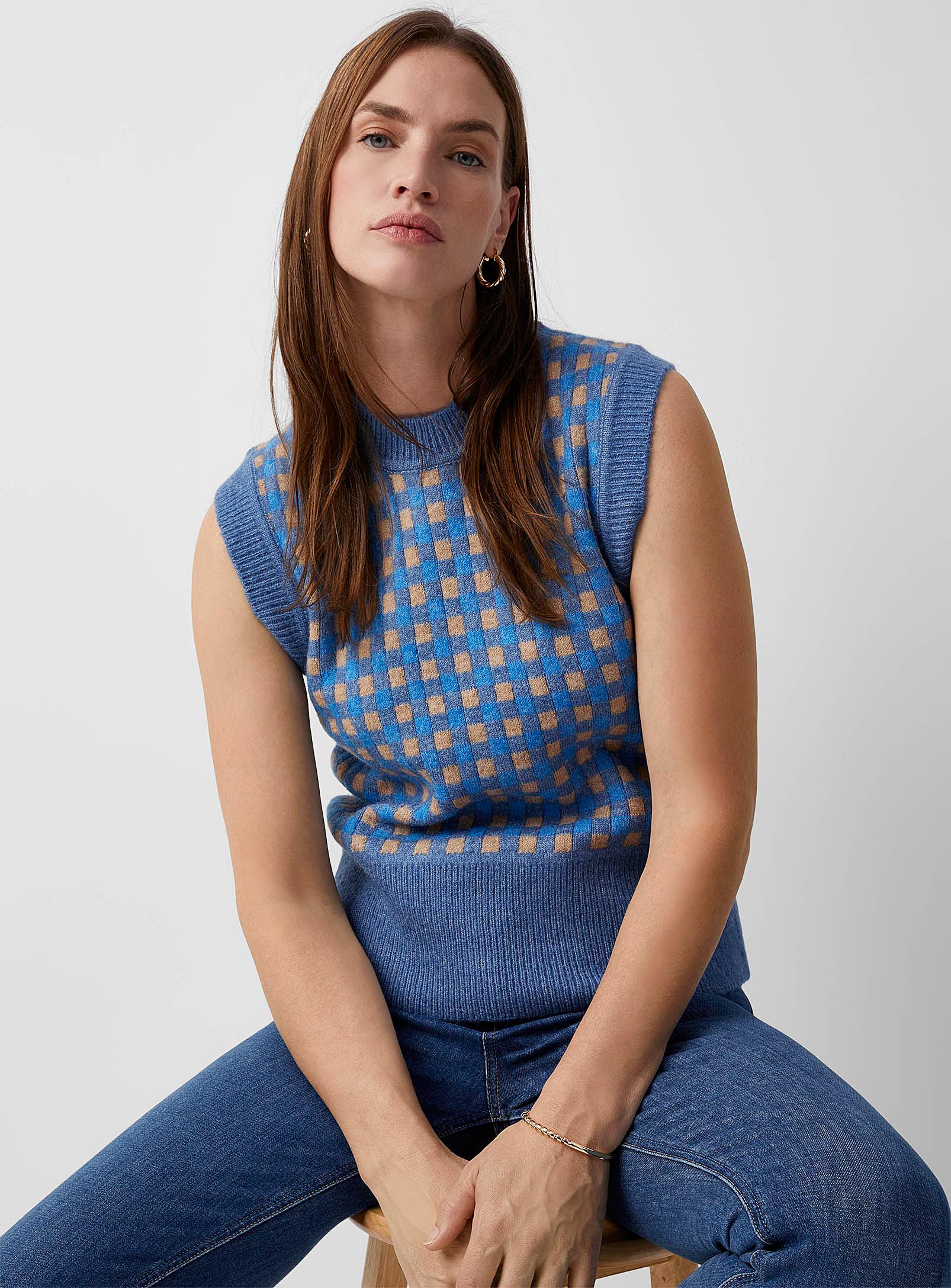Contemporaine Celestial Checkered Sweater Vest in Blue Lyst