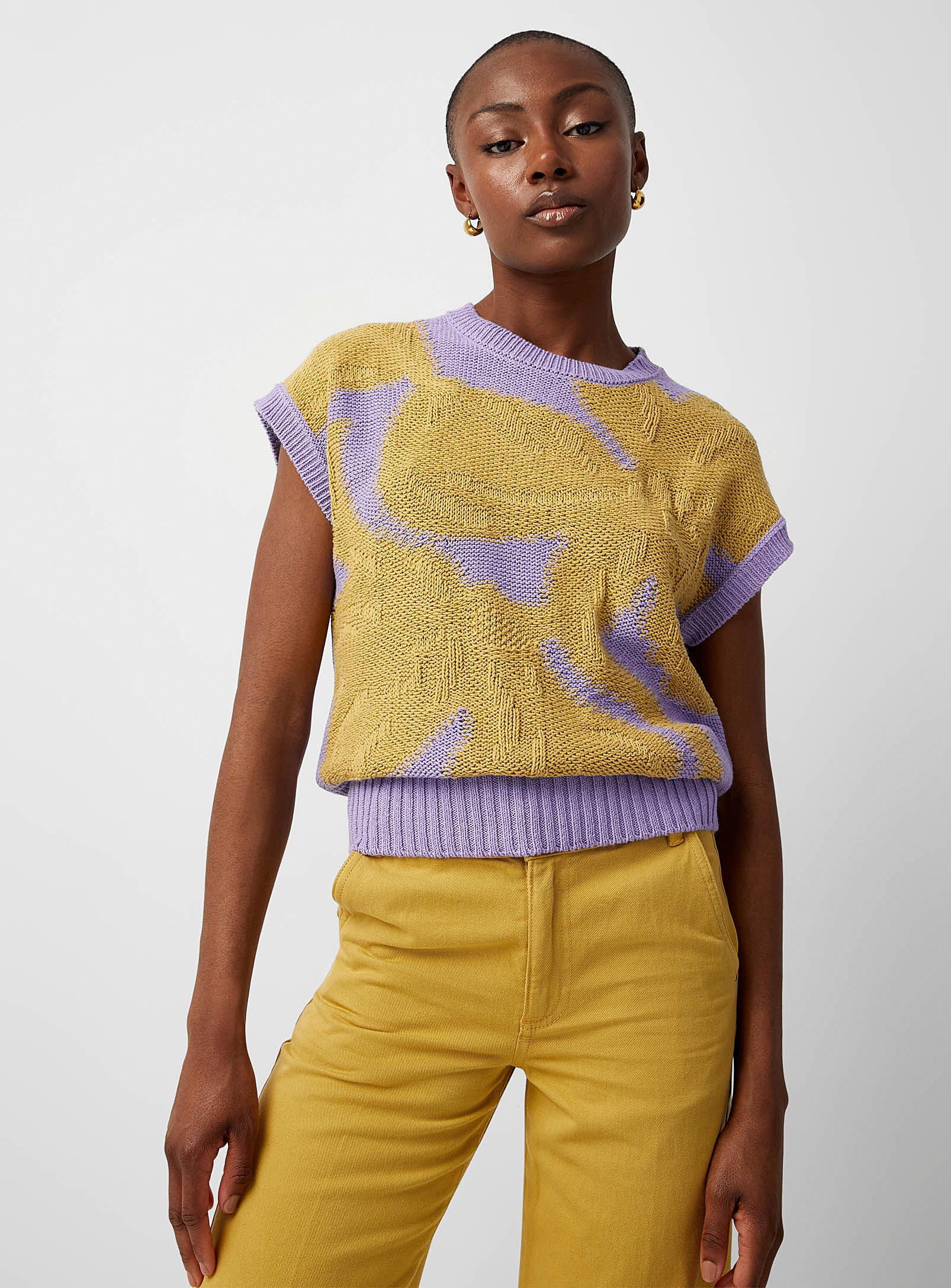 Benetton Abstraction Sweater Vest in Yellow | Lyst