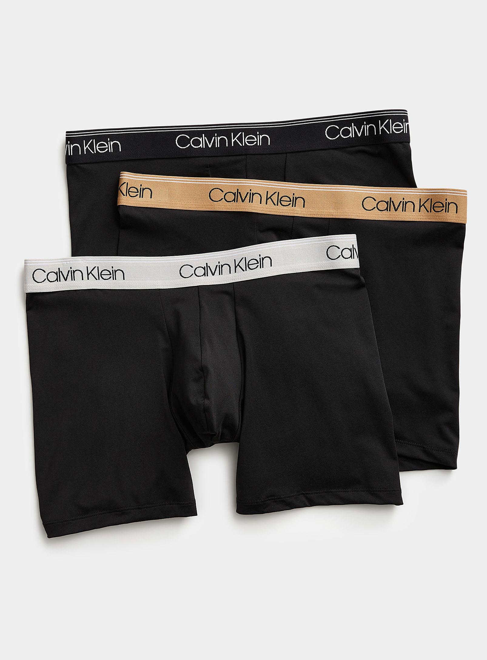Calvin Klein Microfiber Stretch Boxer Briefs 3 in Black for Men