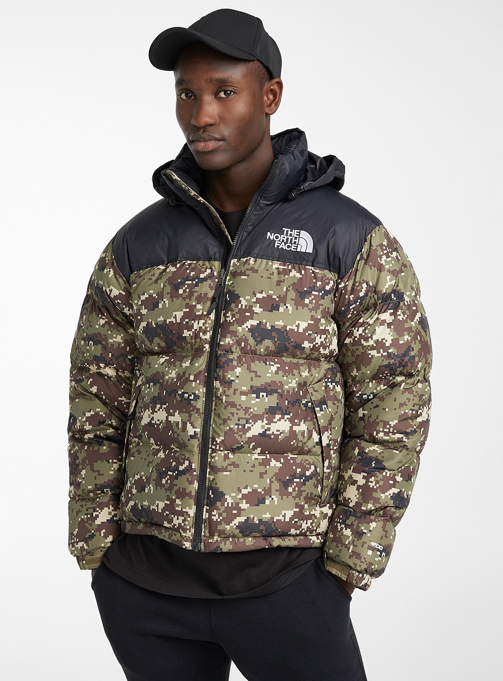 The North Face Synthetic Nuptse Retro Puffer Jacket in Patterned Green ...