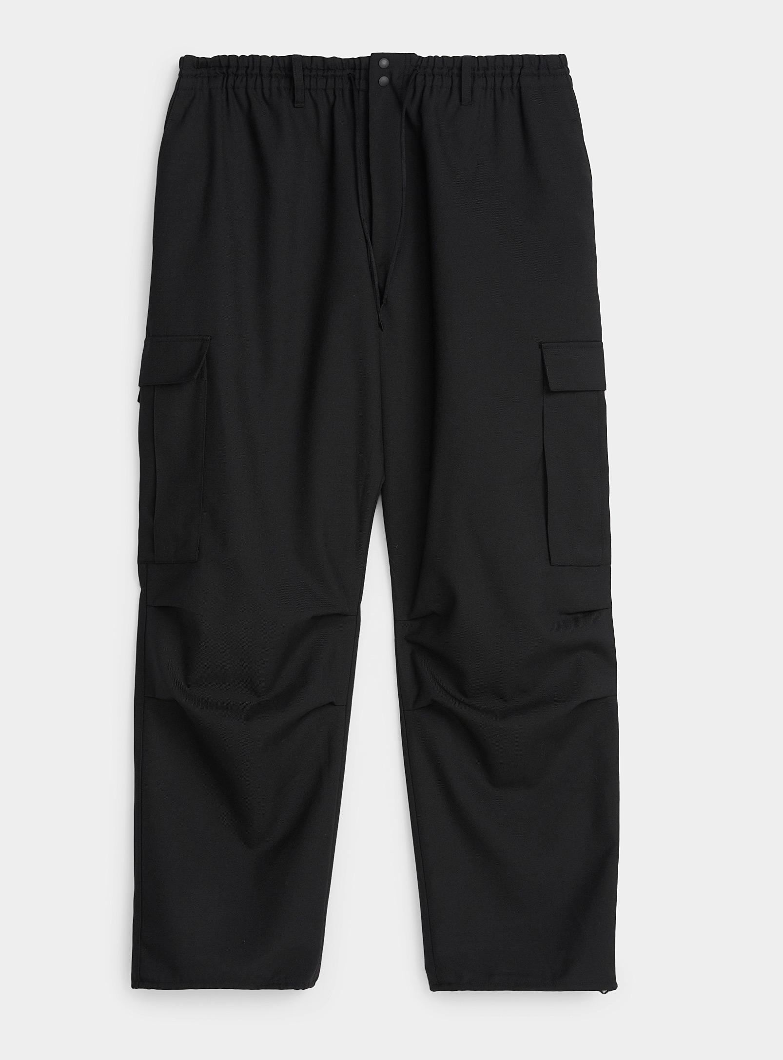 Y-3 Synthetic Elastic Waist Twill Cargo Pant (men, Black, Large) for ...