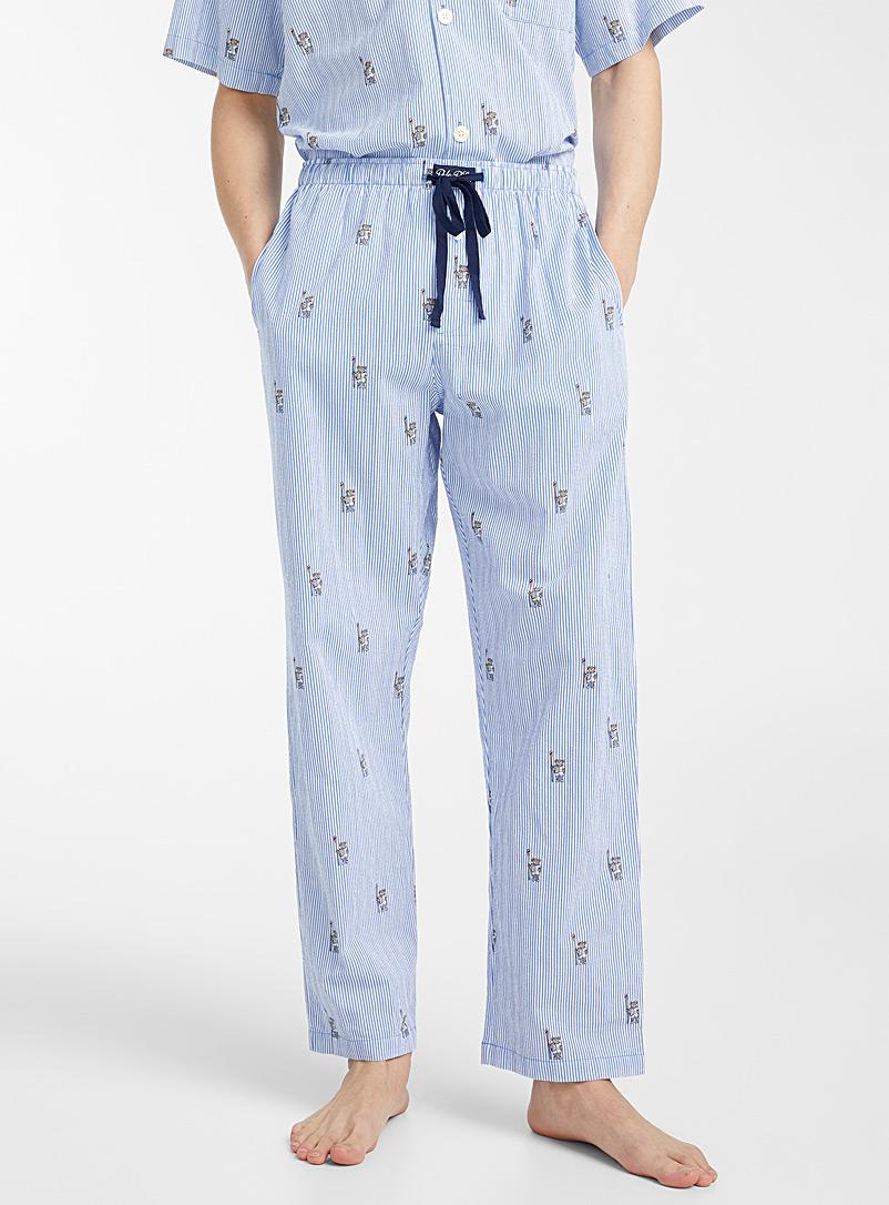 Polo Ralph Lauren Sailor Teddy Bear Striped Pyjama Pant in Blue