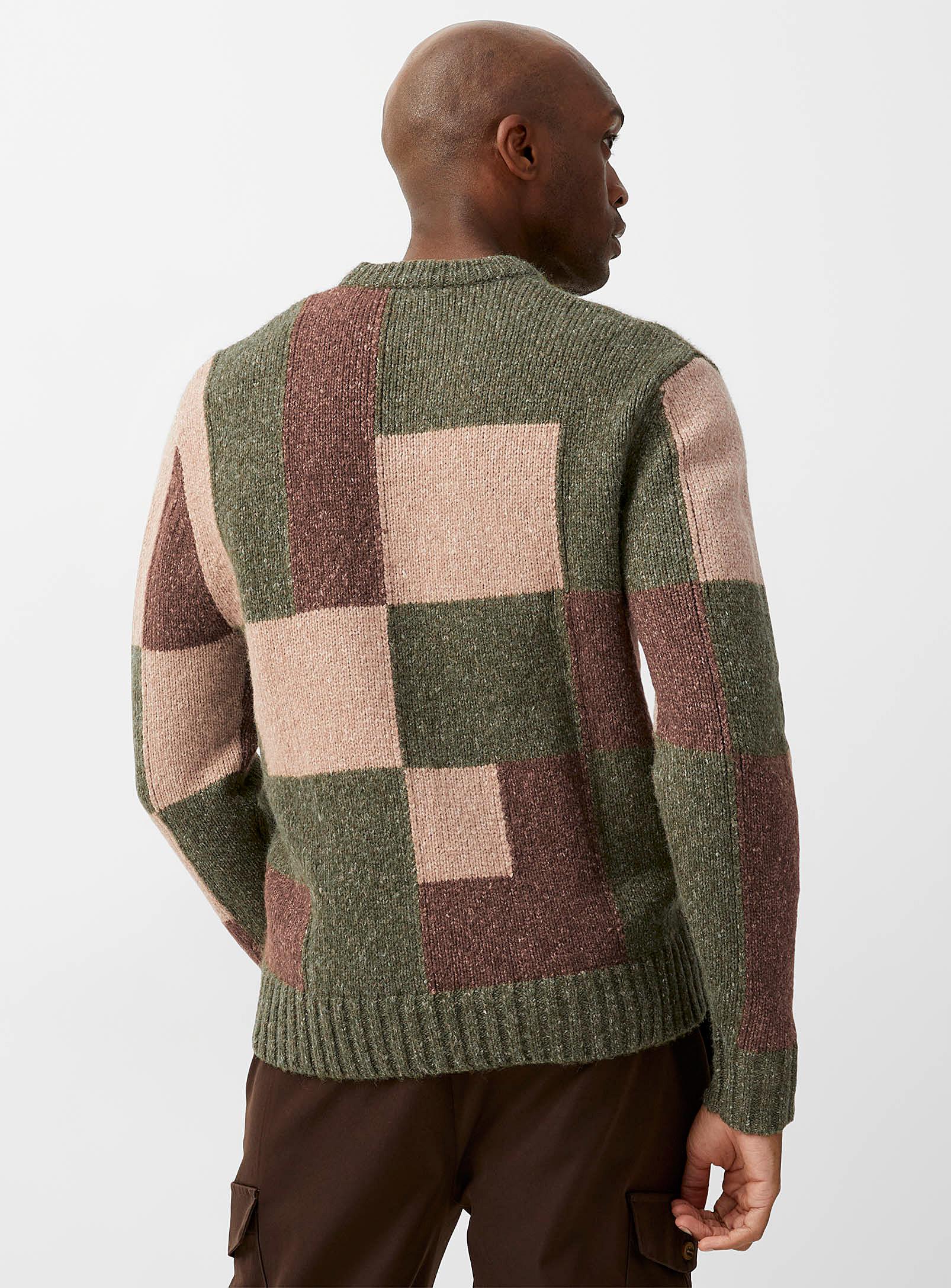 Brooks brothers top patchwork crewneck sweater