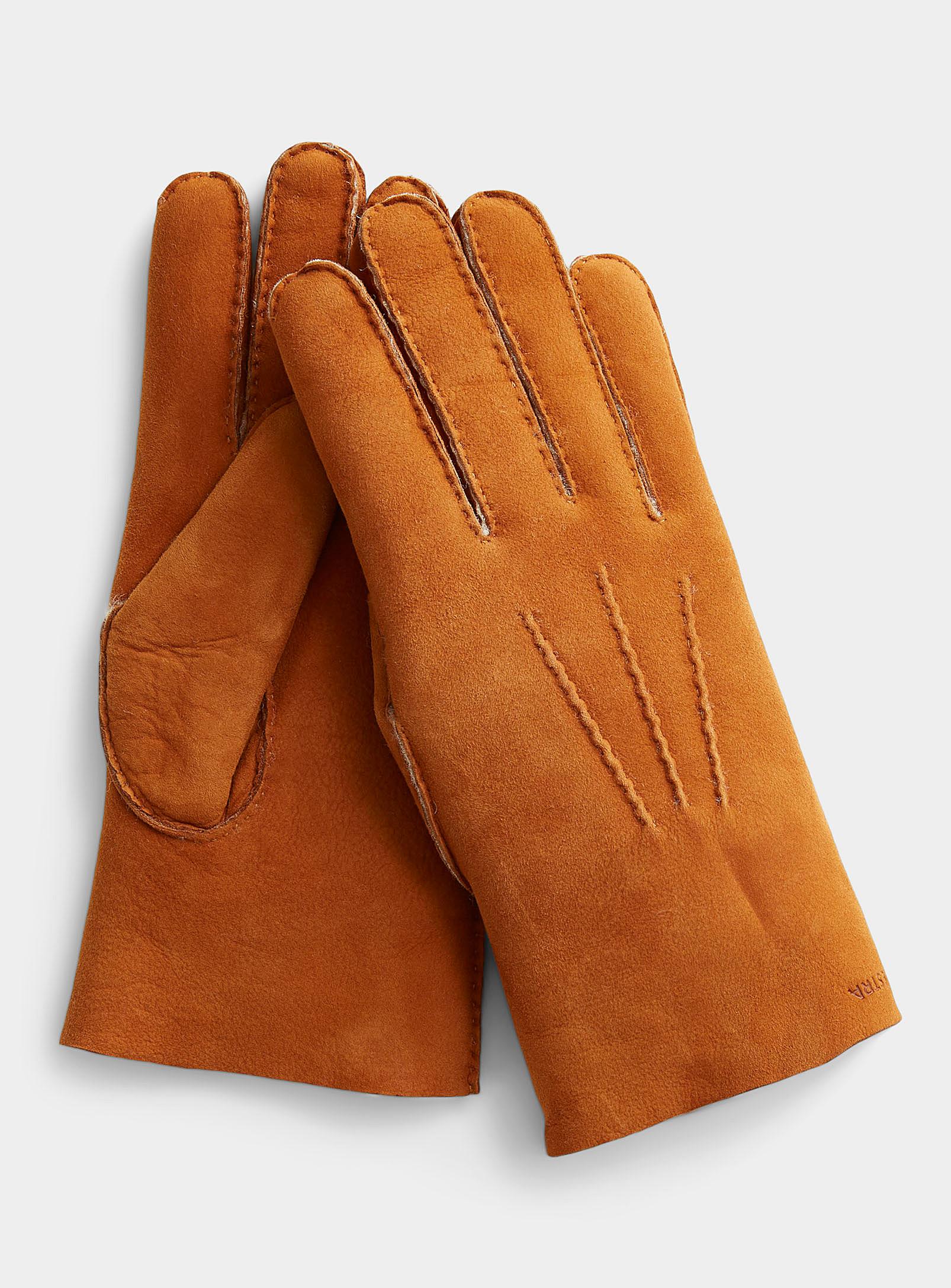 Hestra Bernard Shearling Gloves in Orange for Men | Lyst