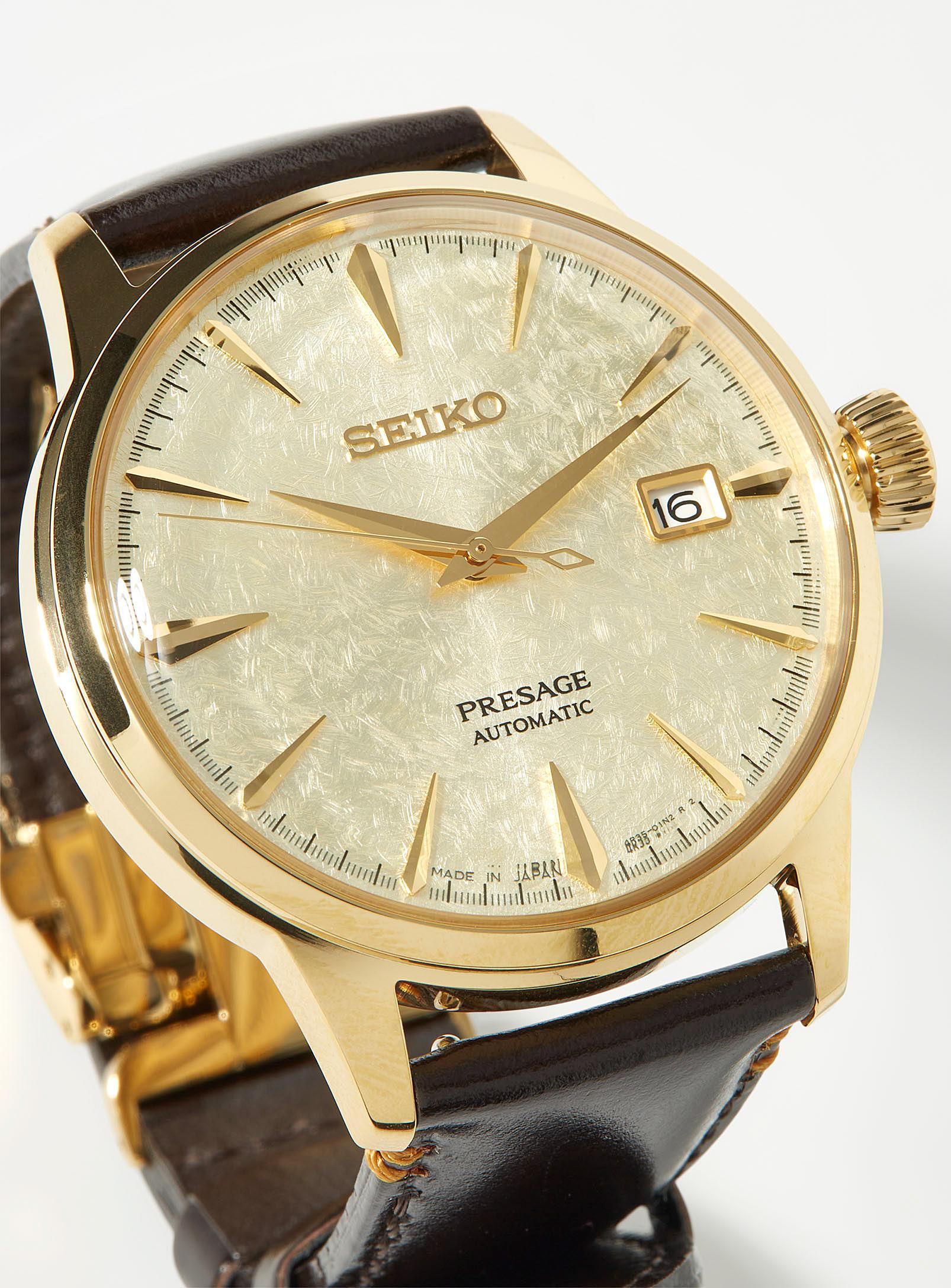 Seiko Men's Presage Automatic Leather Strap Watch