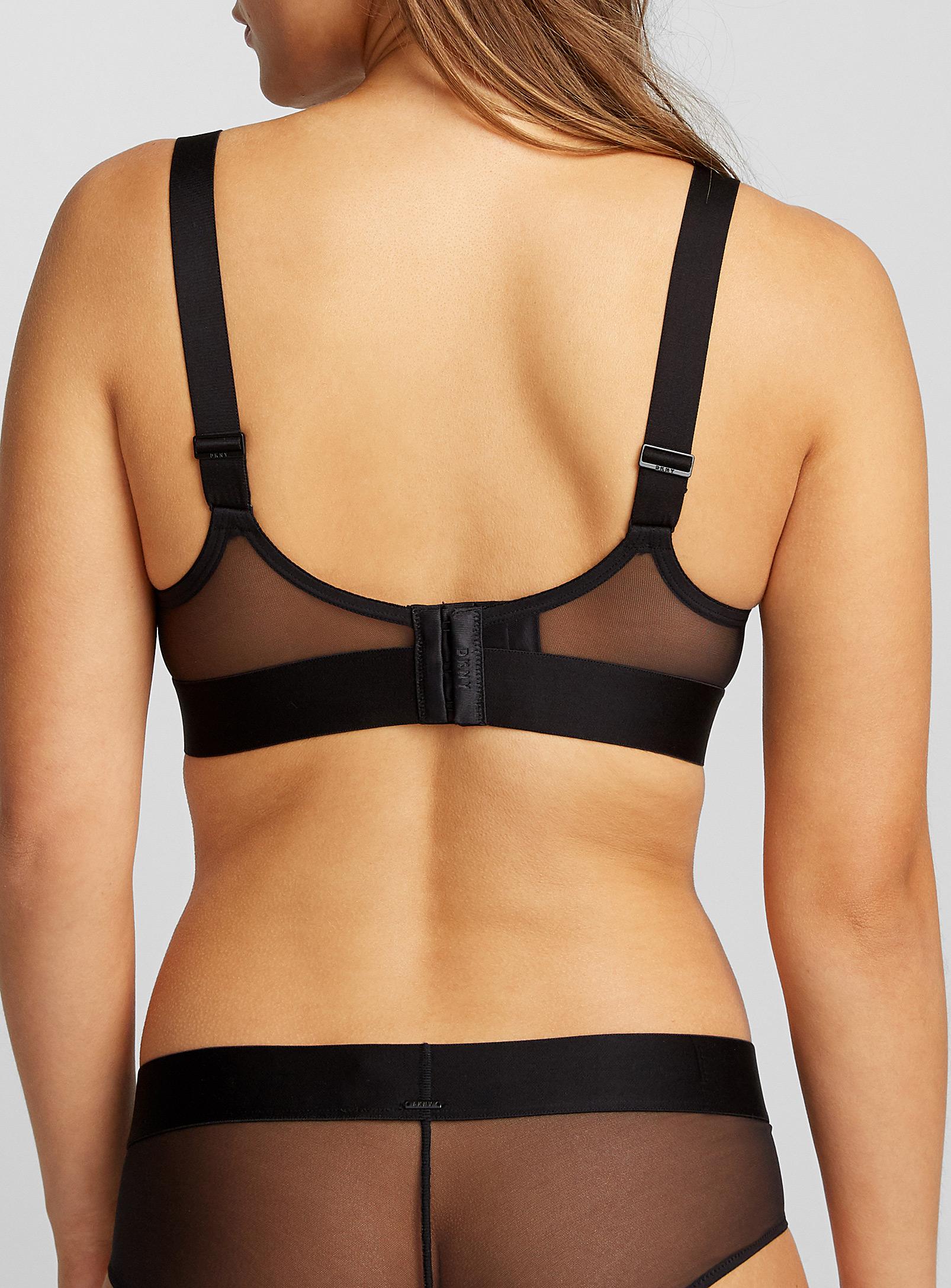 Dkny Sheer Mesh Triangle Bra In Black Lyst 