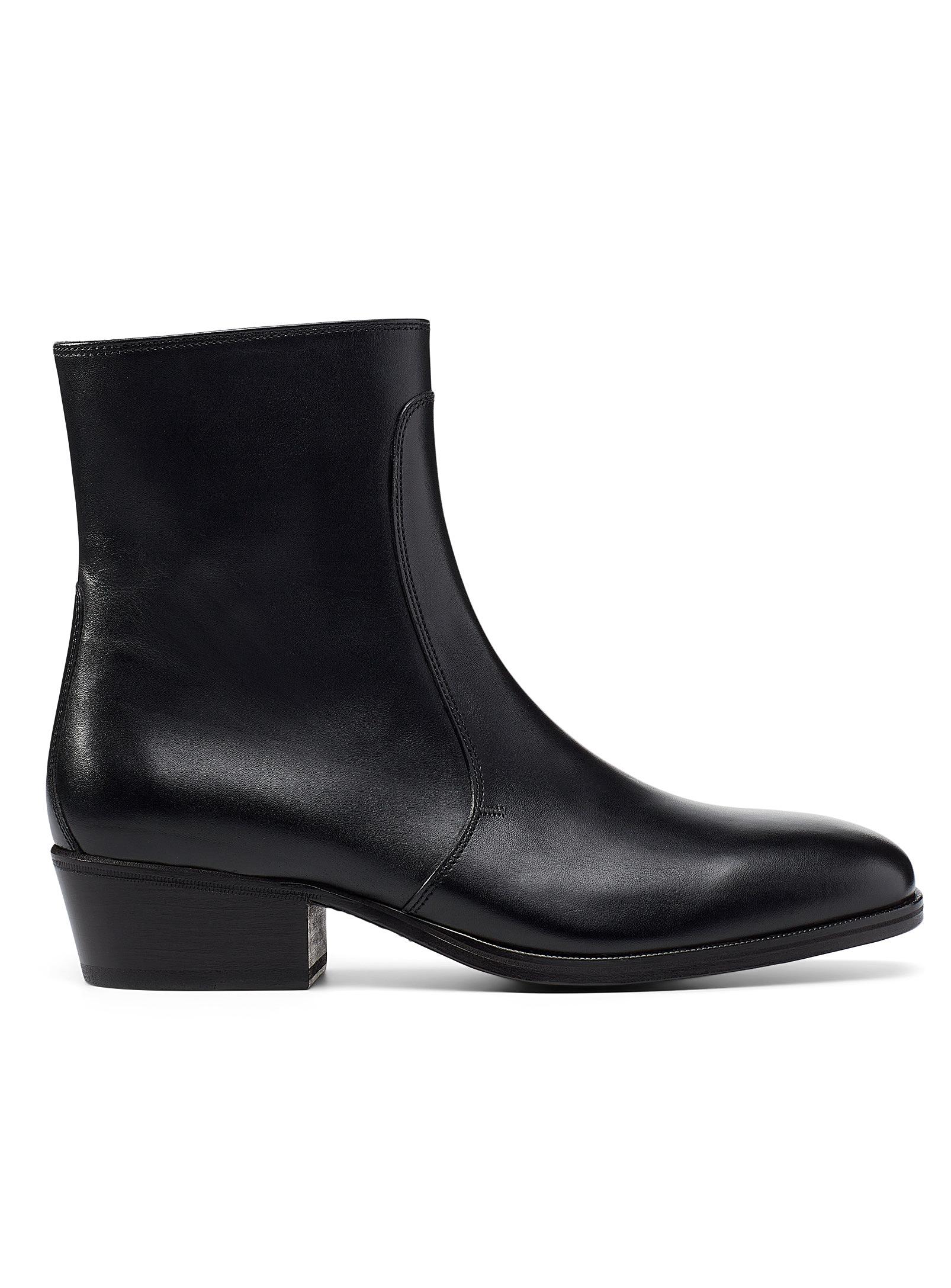 Lemaire Shiny Western Boots Men in Black for Men | Lyst
