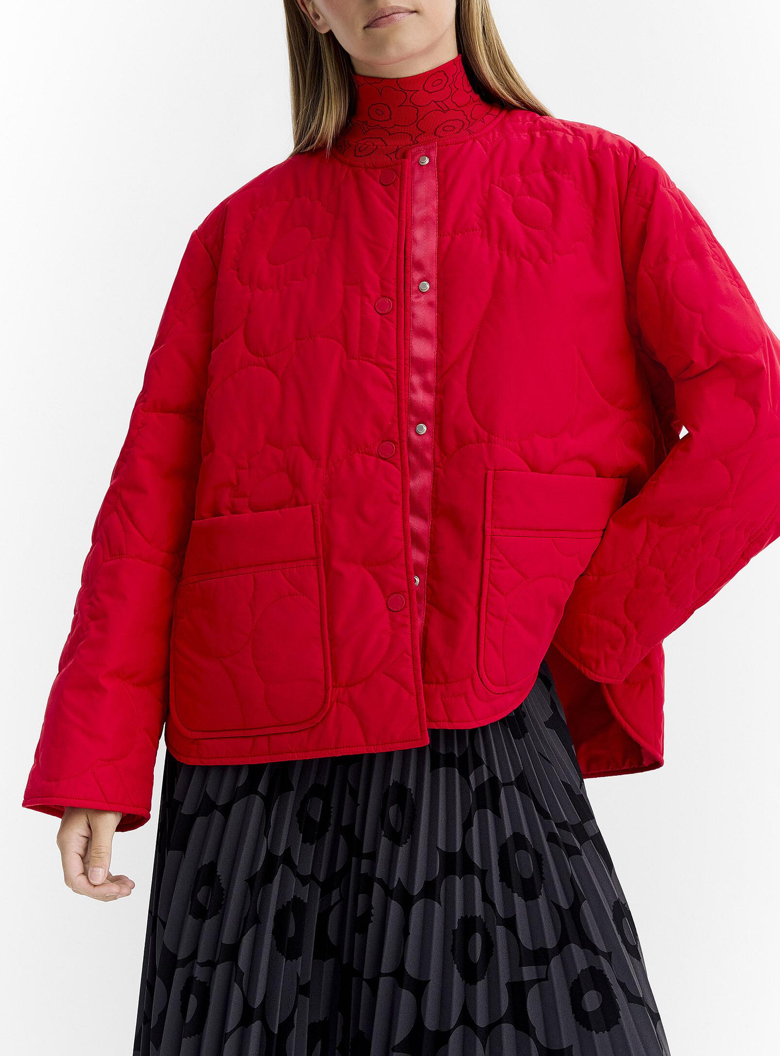 Marimekko Kapseli Piirto Unikko Quilted Jacket in Red | Lyst Canada