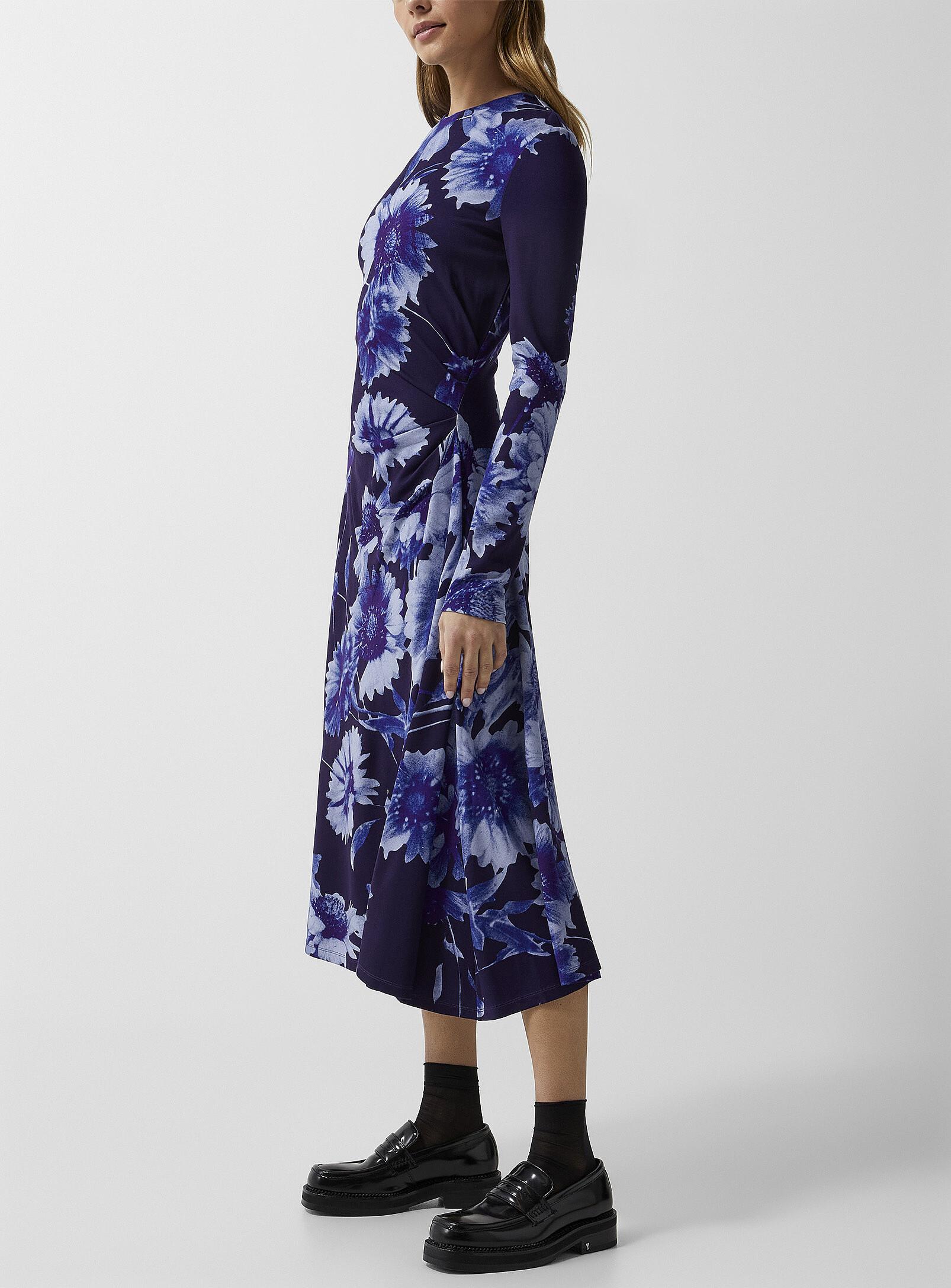 Erdem Troubridge Floral Draped Dress in Blue | Lyst