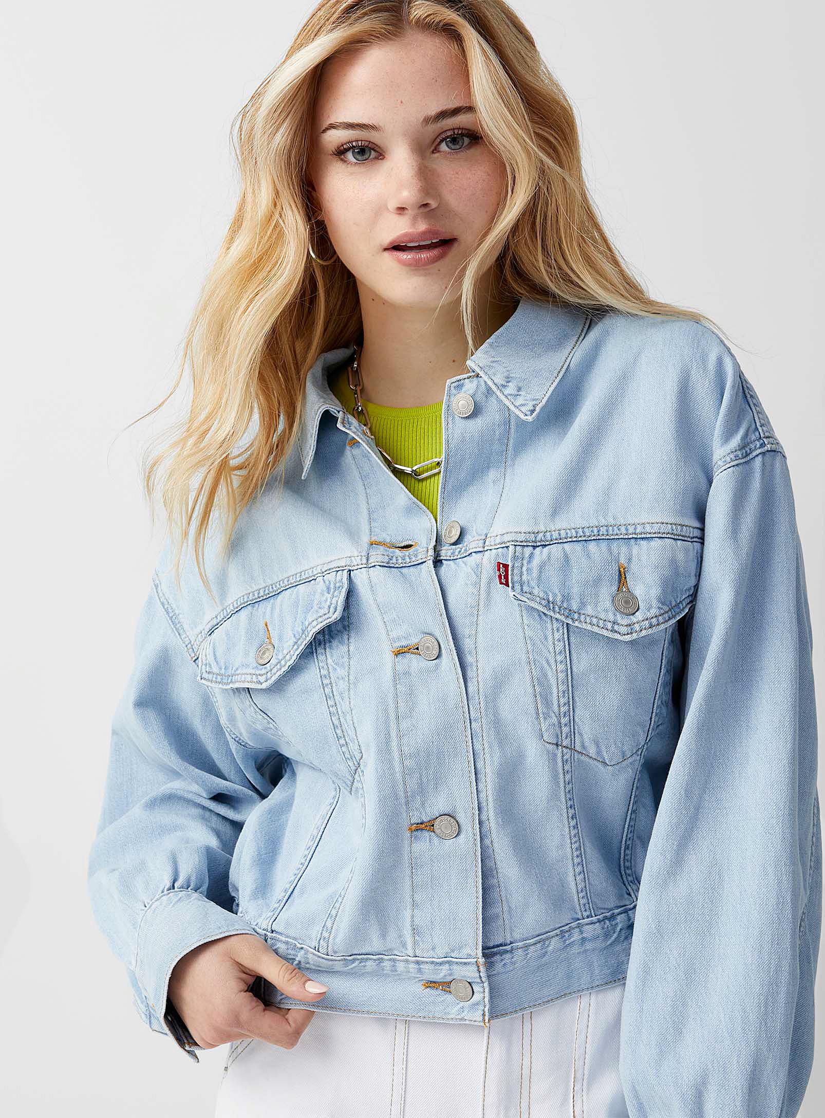 Levi's Short Faded Blue Jean Jacket | Lyst