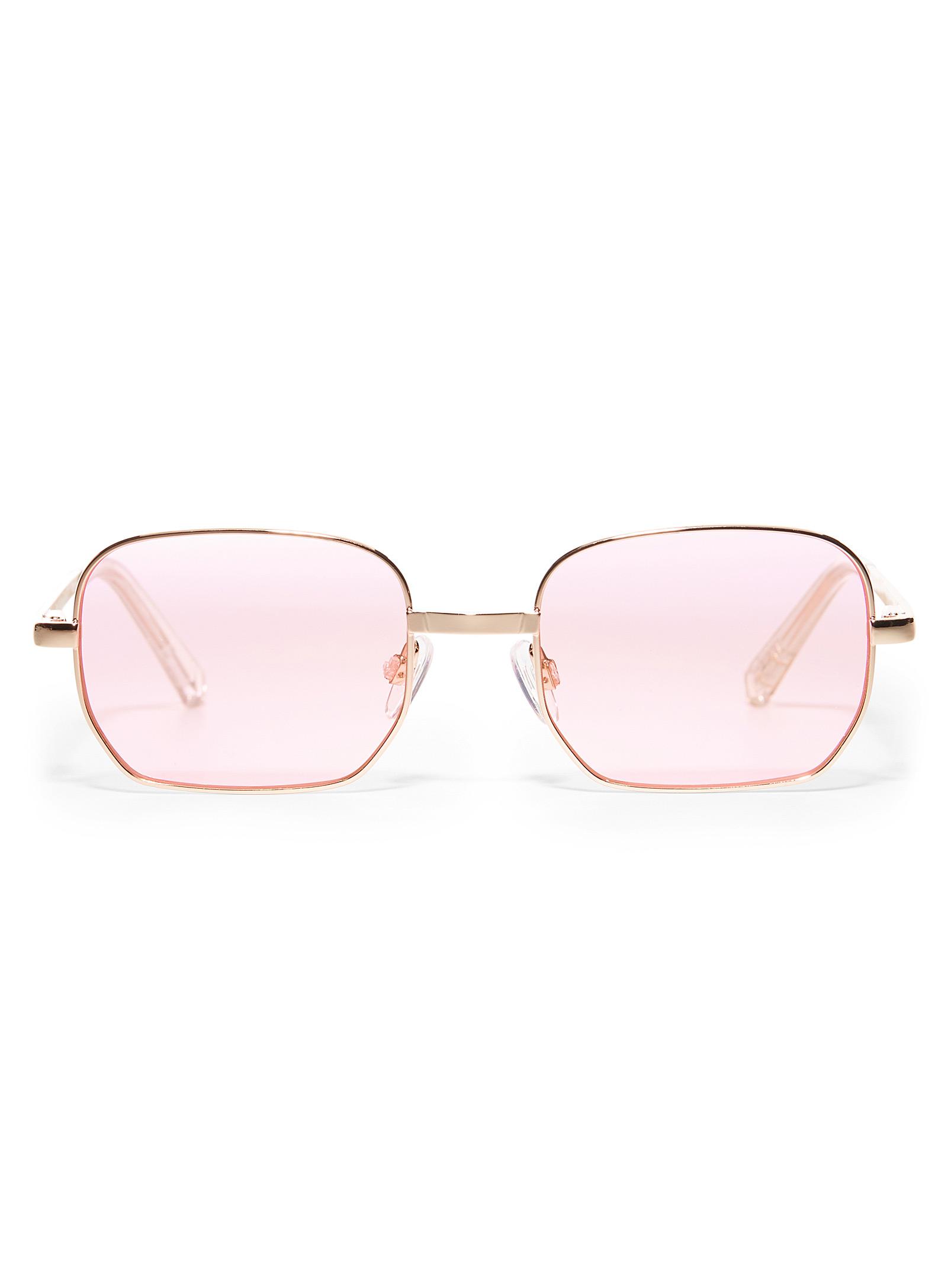 Le Specs The Flash Rectangular Sunglasses in Pink - Lyst