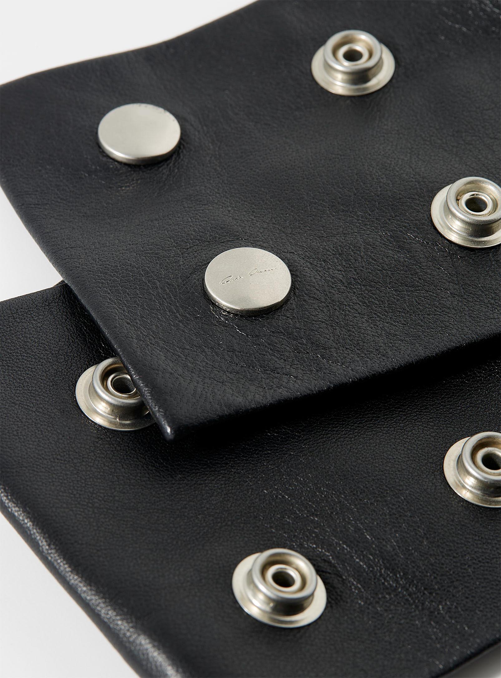 Rick Owens Leather Snap Button Necklace in Black for Men