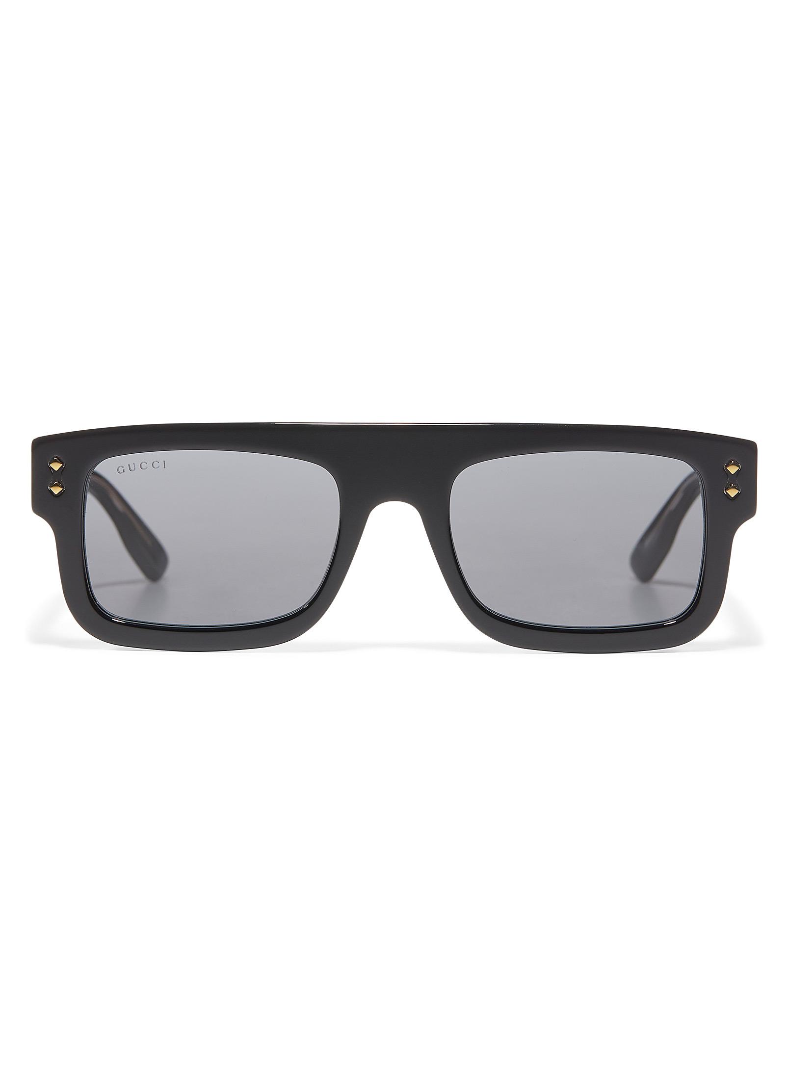 Gucci Gold Rivets Square Sunglasses in Black for Men | Lyst