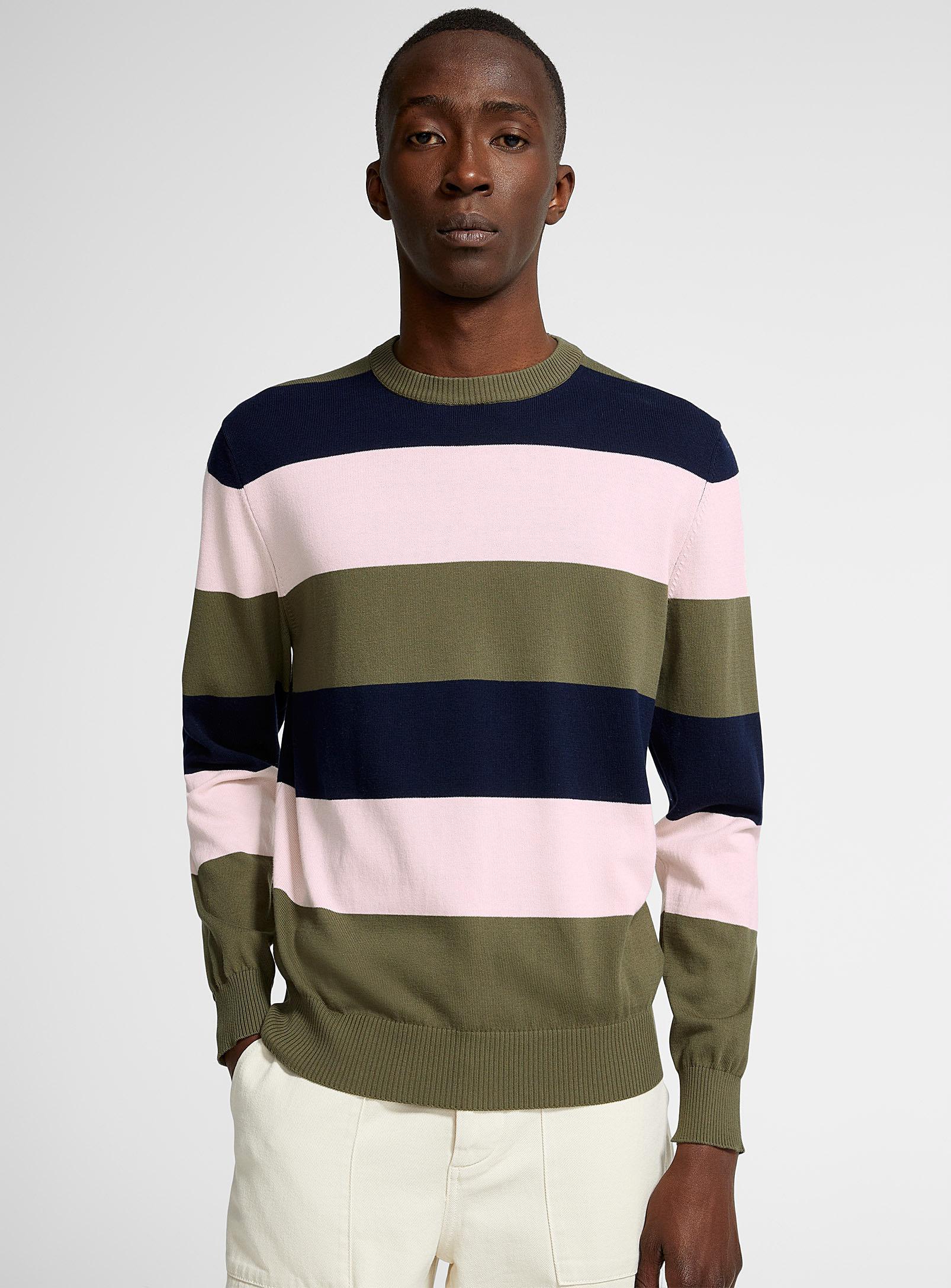 Benetton Mixed Stripes Sweater in White for Men | Lyst