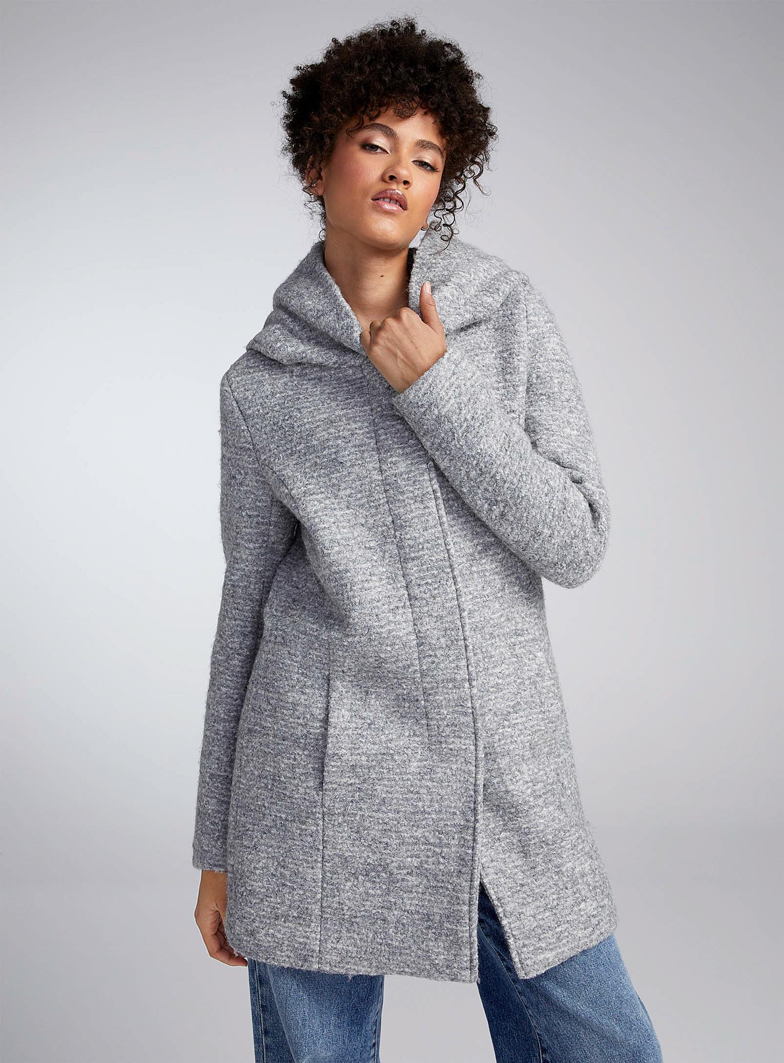 ONLY Sedona Bouclé Felt Coat in Gray | Lyst