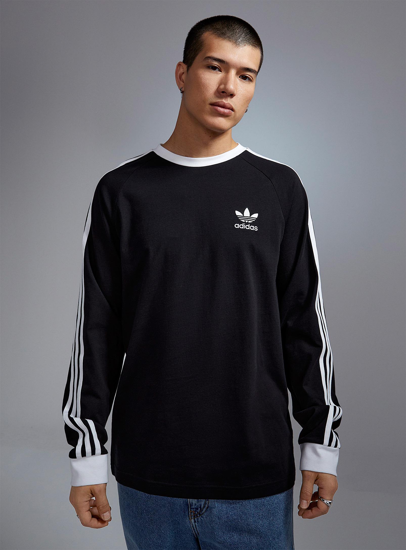 adidas Originals 3-stripe Long-sleeve T-shirt (men, Black, Large) in Gray  for Men | Lyst
