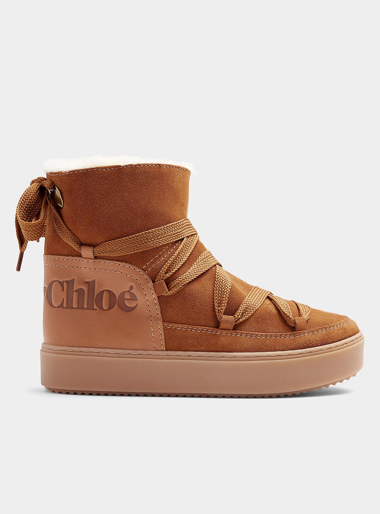 See By Chloé Charlee Laced Lunar Boots Women in Brown Lyst