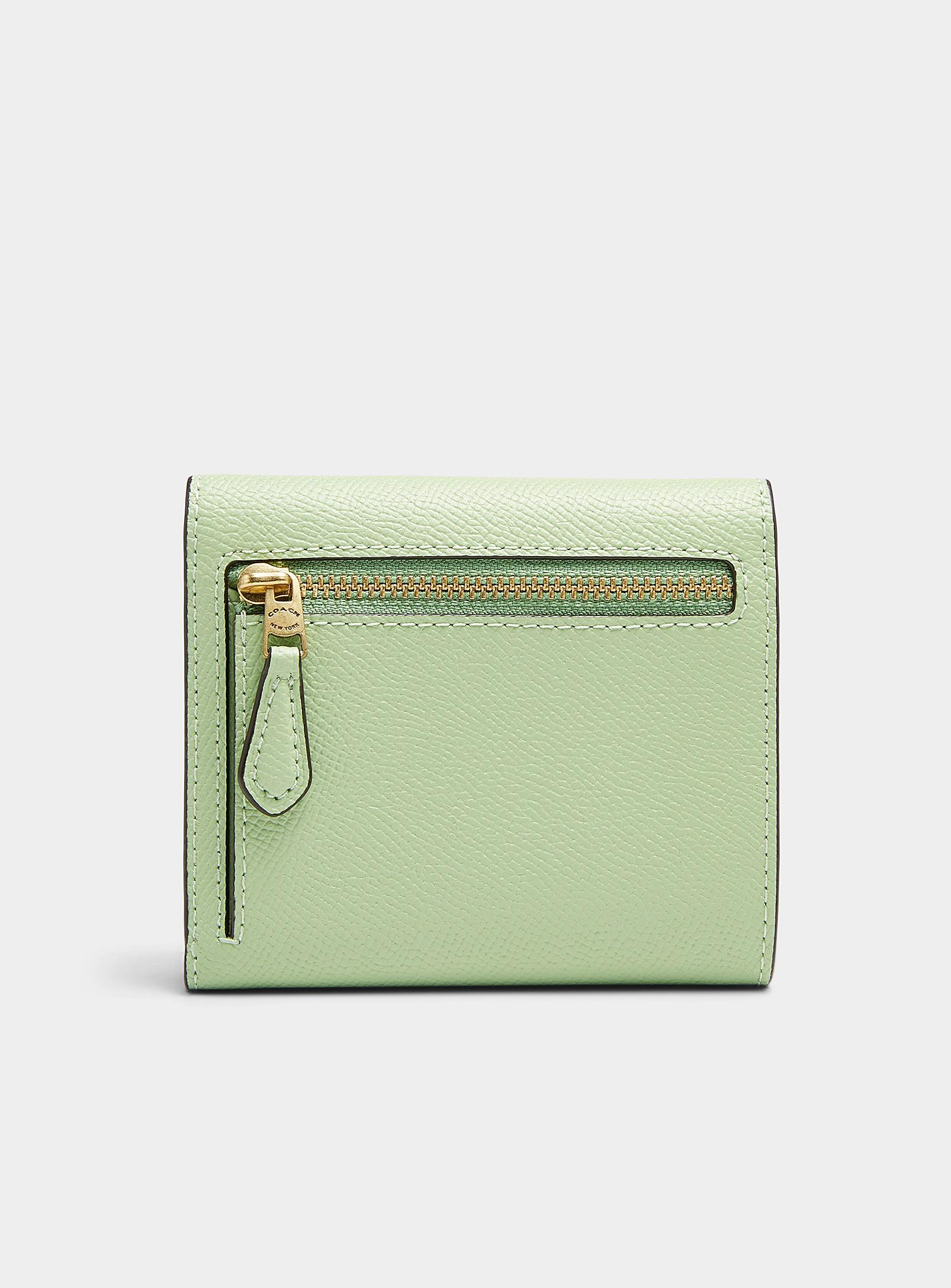COACH Wyn Leather Mini Wallet in Lime Green (Green) | Lyst