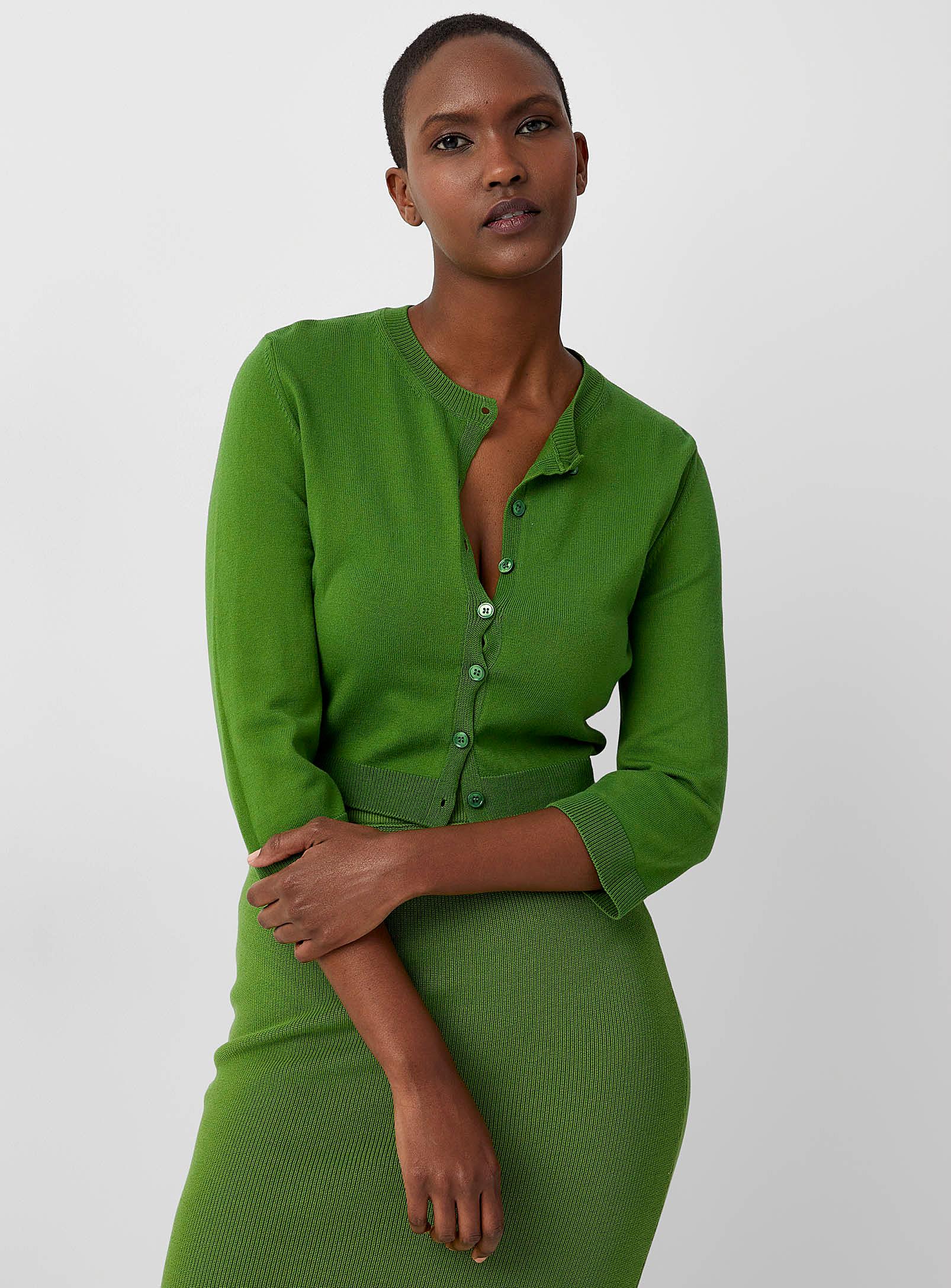 Benetton Colourful Cropped Cardigan in Green | Lyst