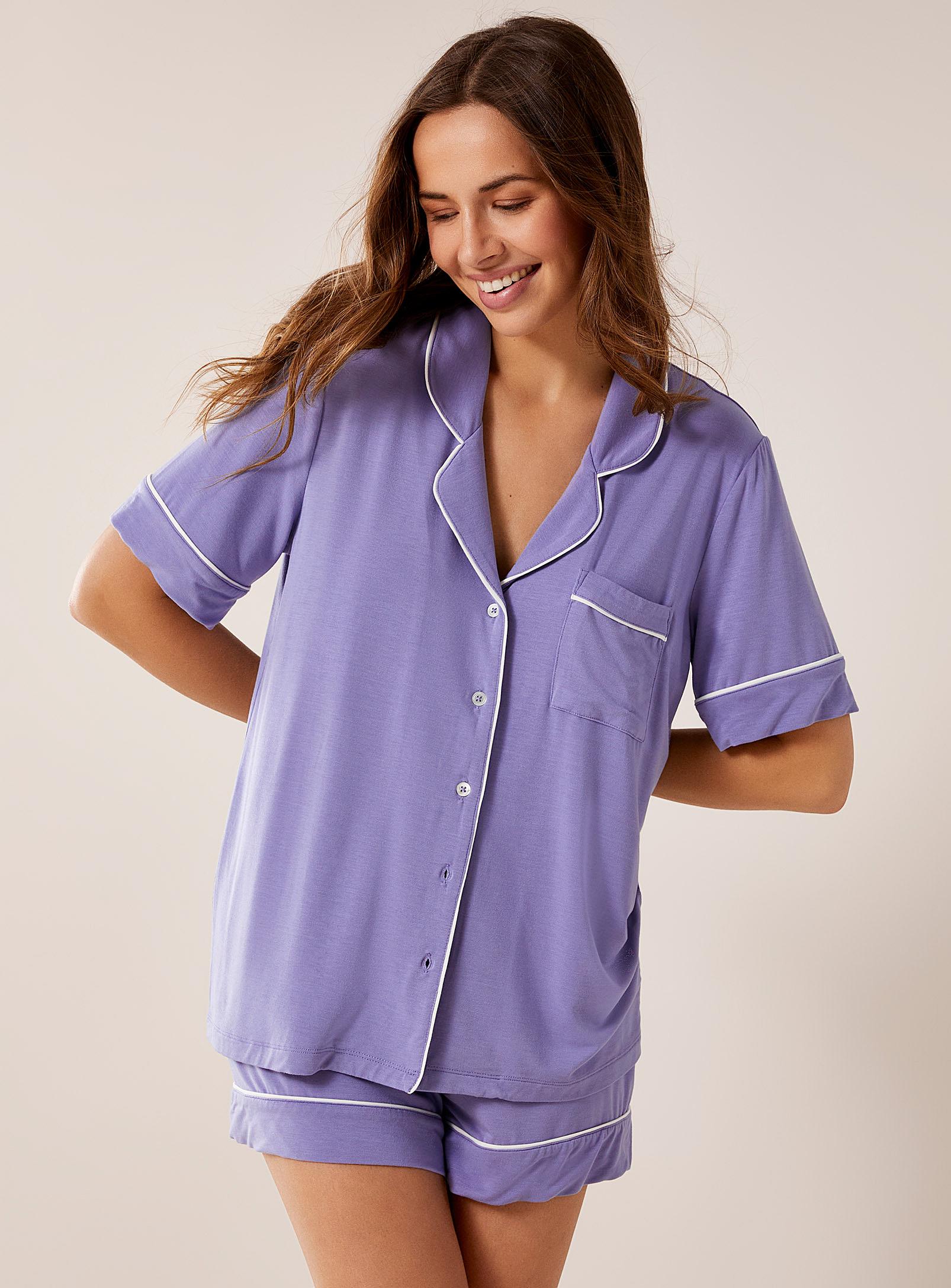 Miiyu Tm Modal Piped Pyjama Set in Purple Lyst