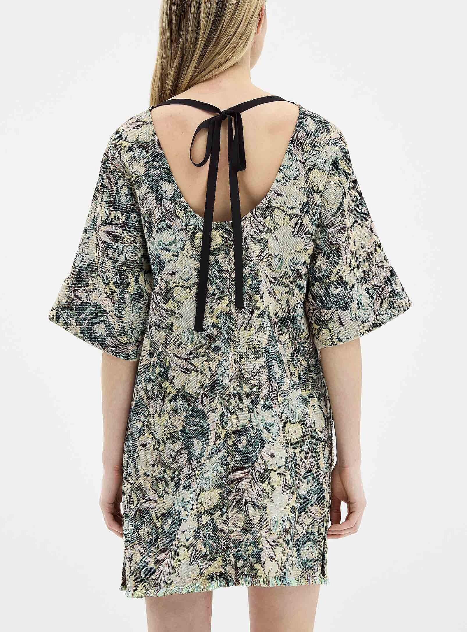 Ganni Botanical Jacquard Minidress | Lyst Canada
