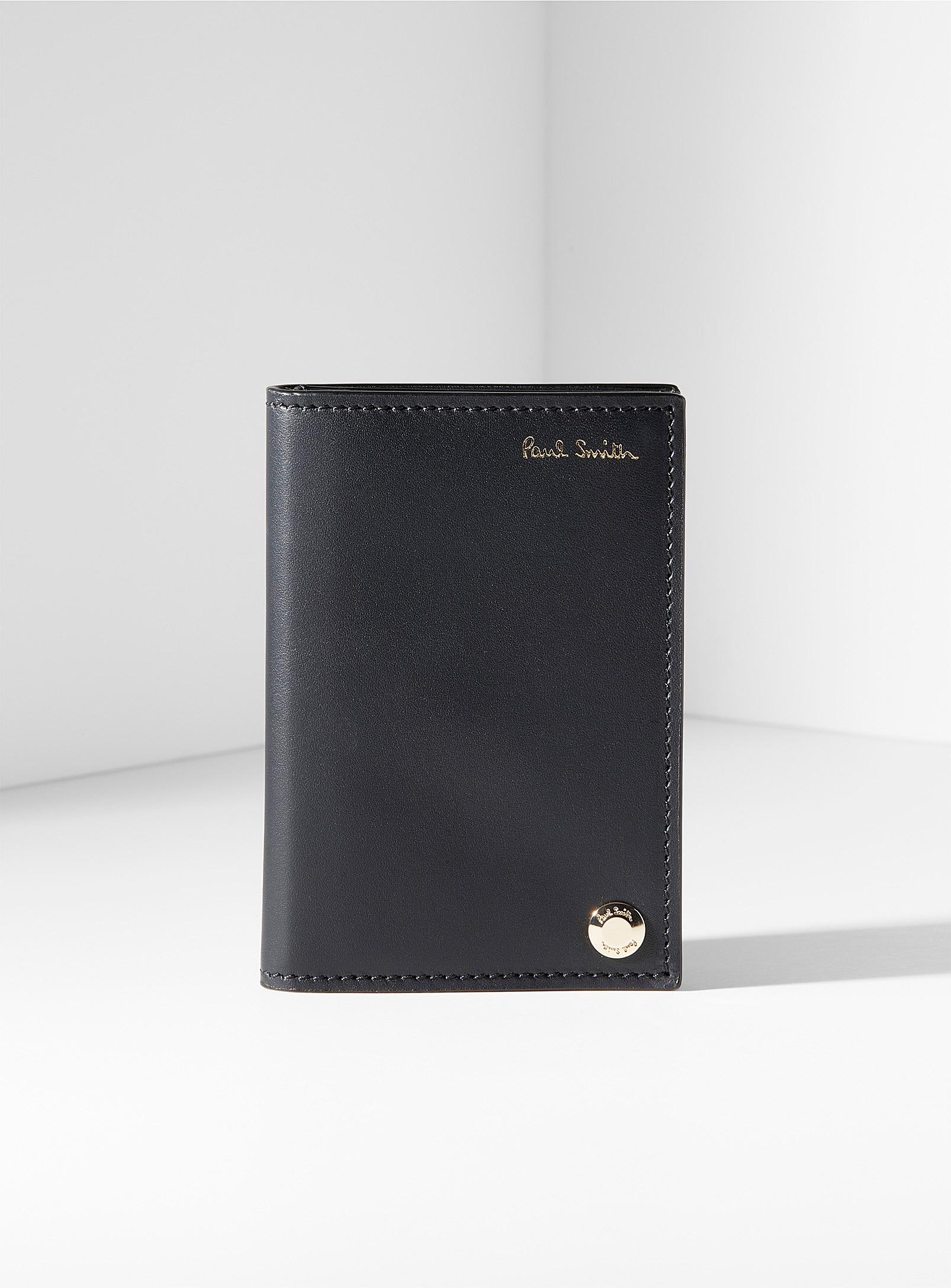 Paul Smith Leather Pivot Signature Stripe Card Holder in Black for Men