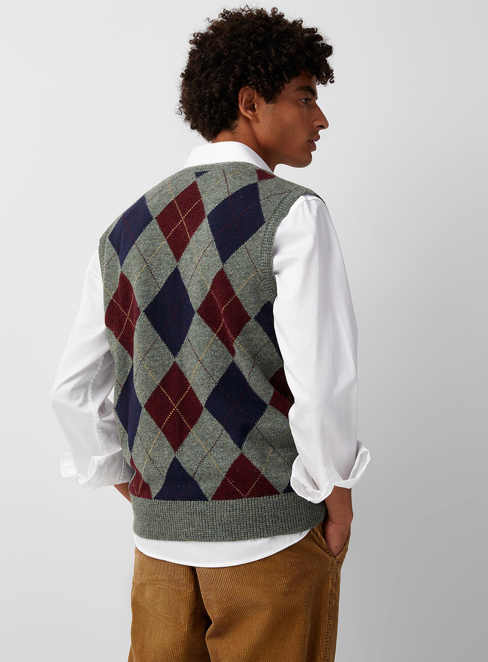 Pigmented Green Check Sweater Vest | lupon.gov.ph