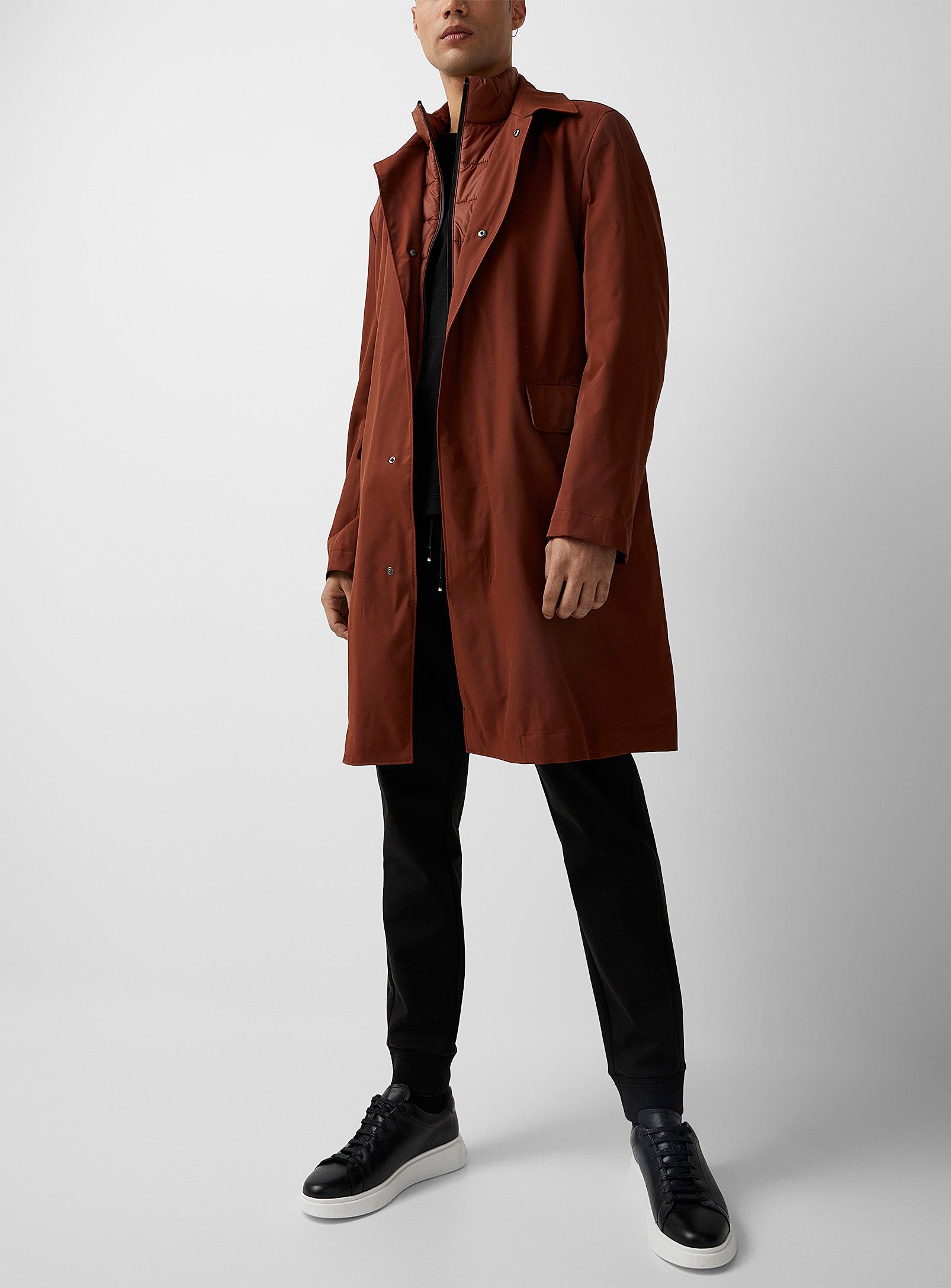 BOSS by HUGO BOSS Quilted Bib Raincoat in Brown for Men Lyst