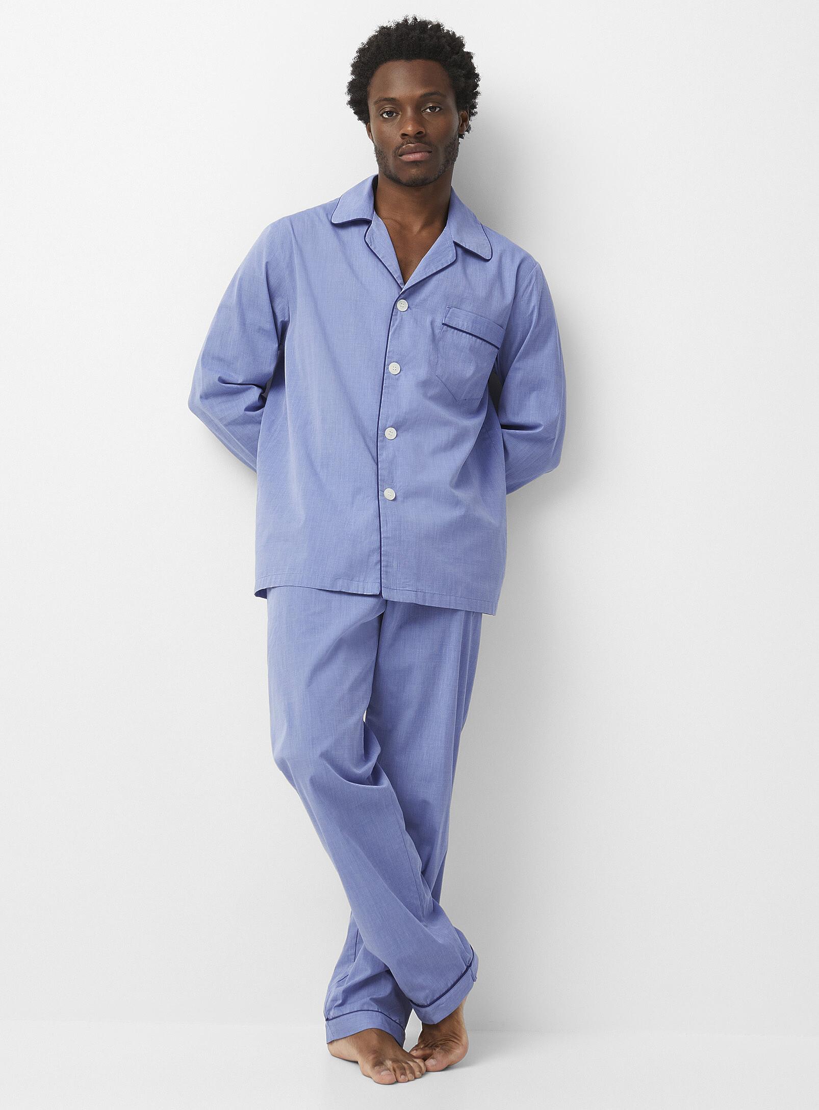 Majestic Cotton Poplin Pyjama Set in Blue for Men Lyst