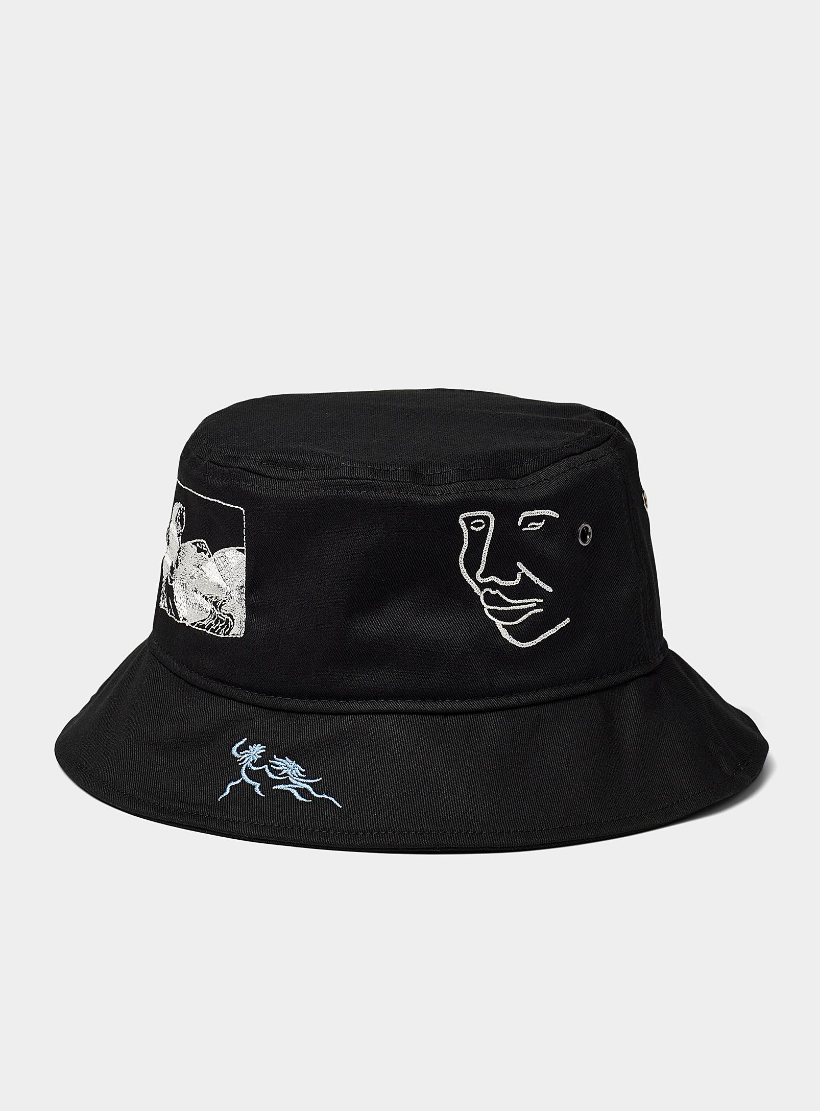 JUNGLES JUNGLES Let's Go Embroidery Bucket Hat in Black for Men Lyst