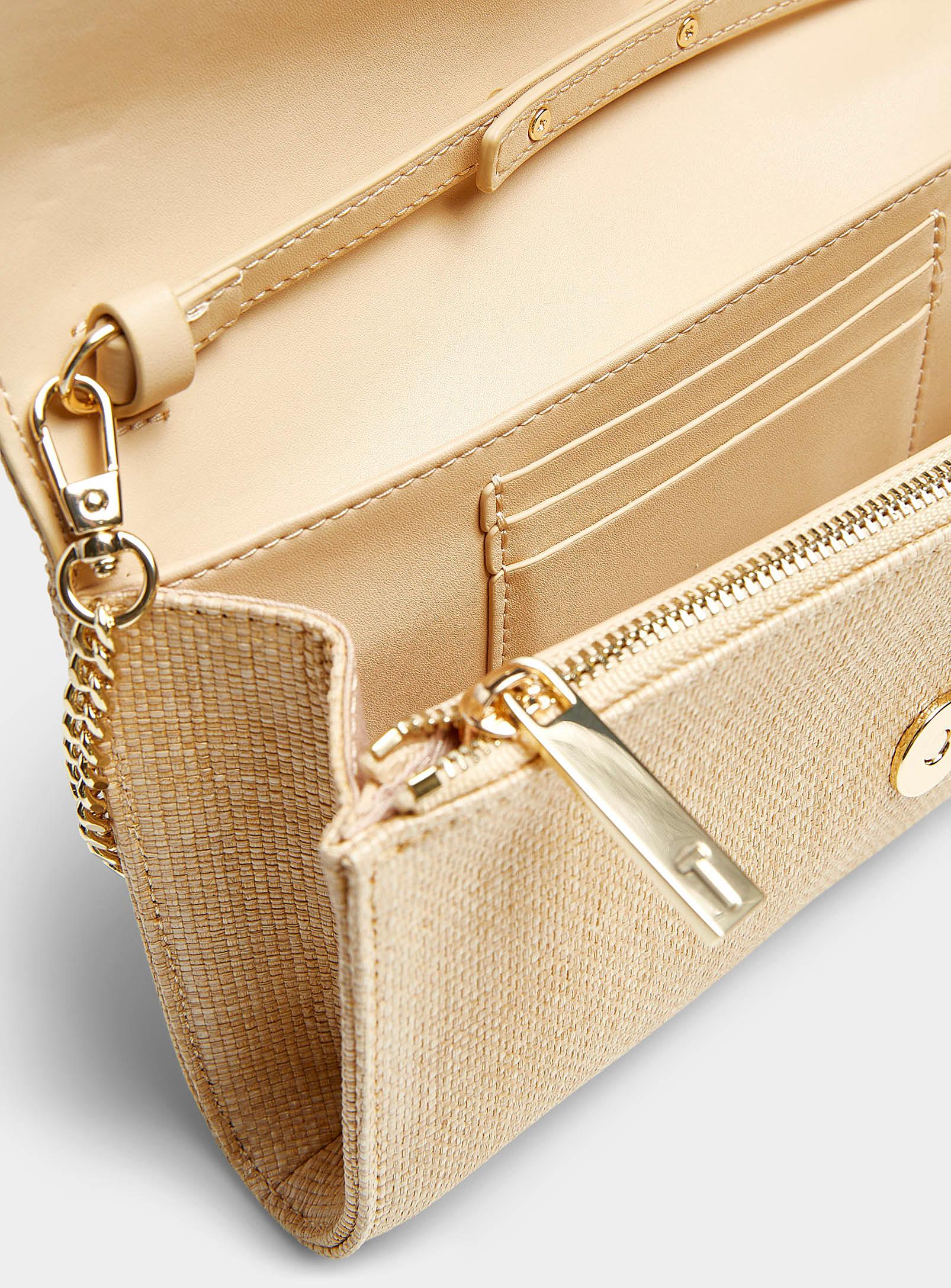 Ted Baker Kirarose Gold Flower Woven Clutch in Natural Lyst