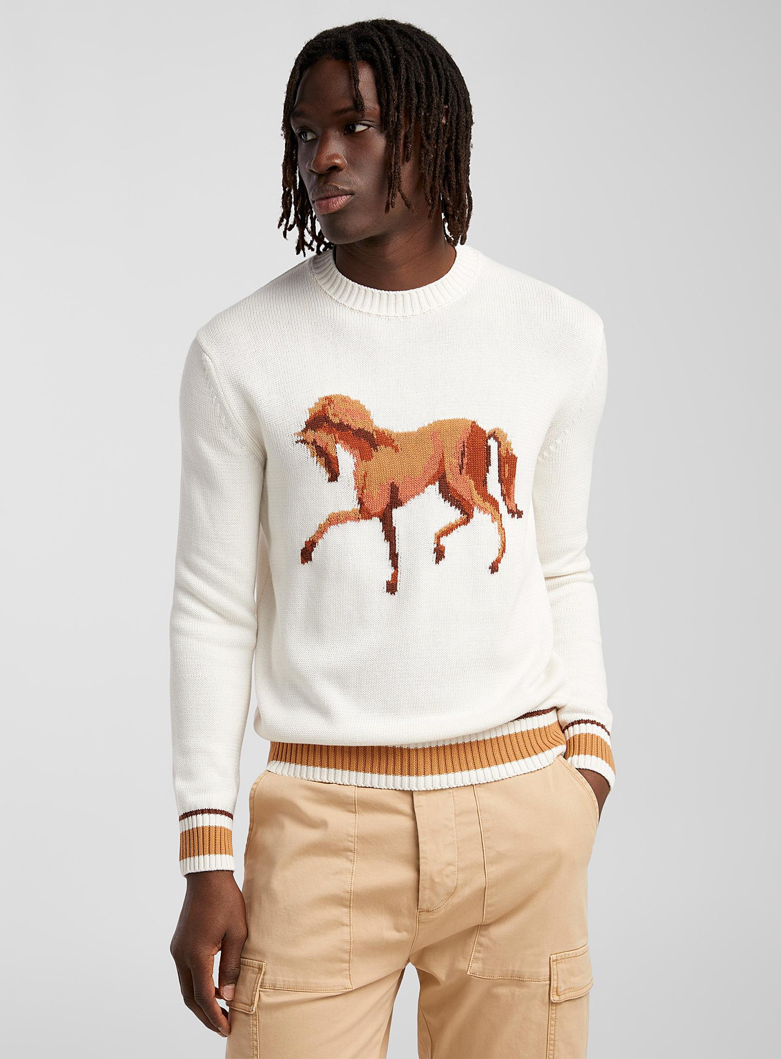 Benetton jacquard sweater deals
