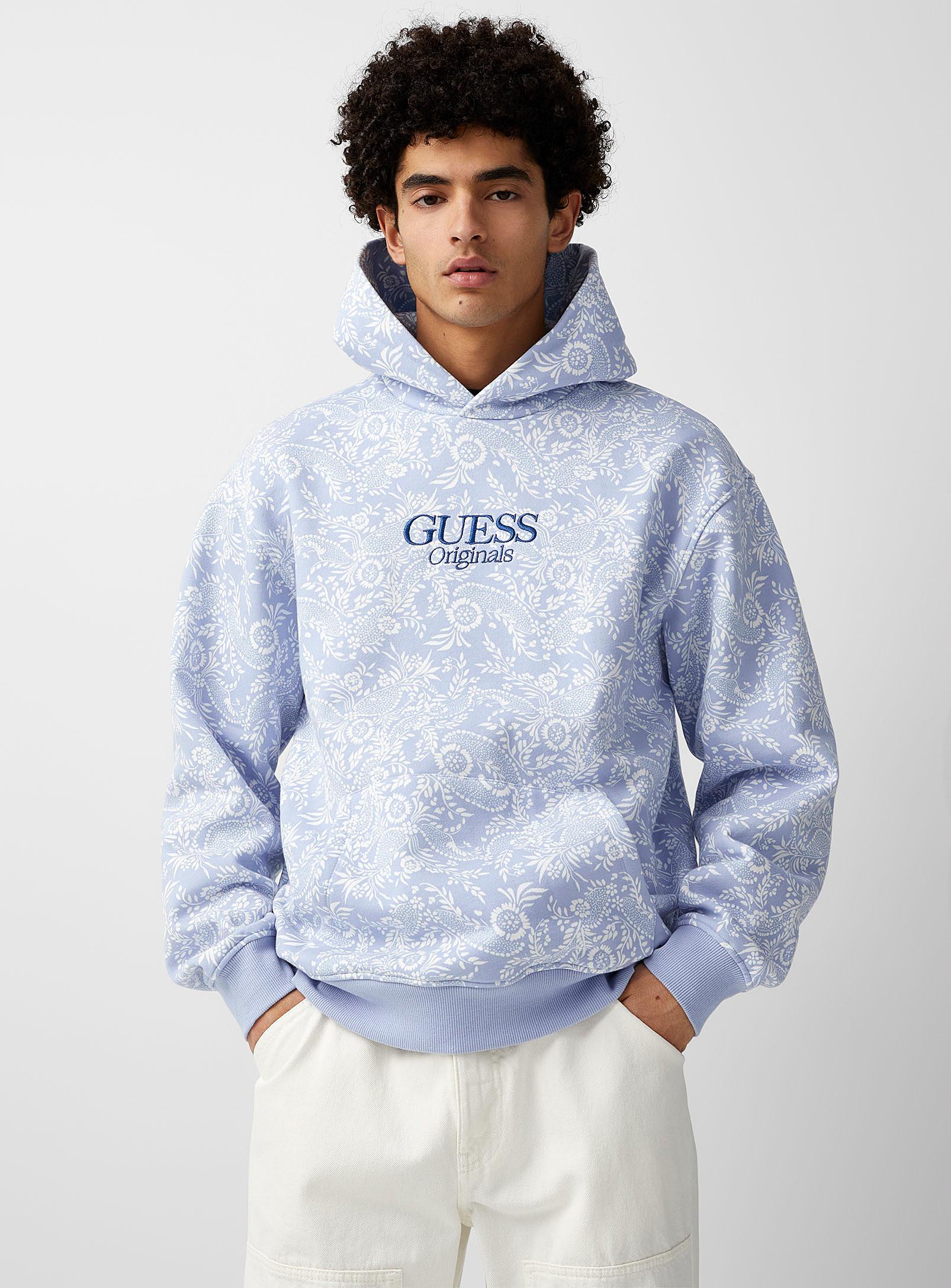 Guess Floral Paisley Hoodie in Blue for Men | Lyst