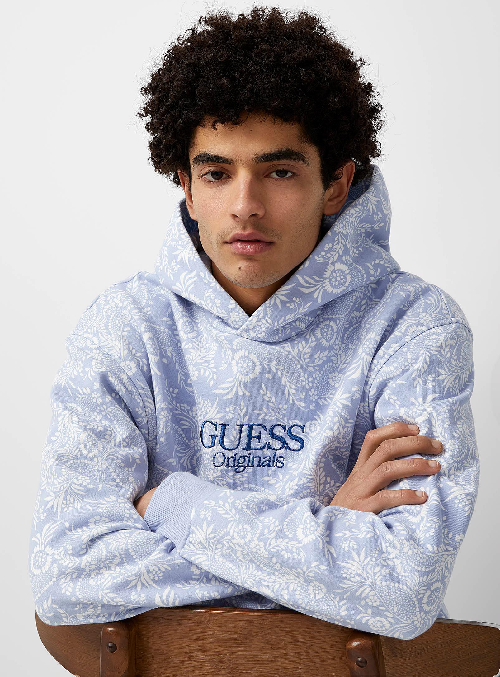 Guess Floral Paisley Hoodie in Blue for Men Lyst