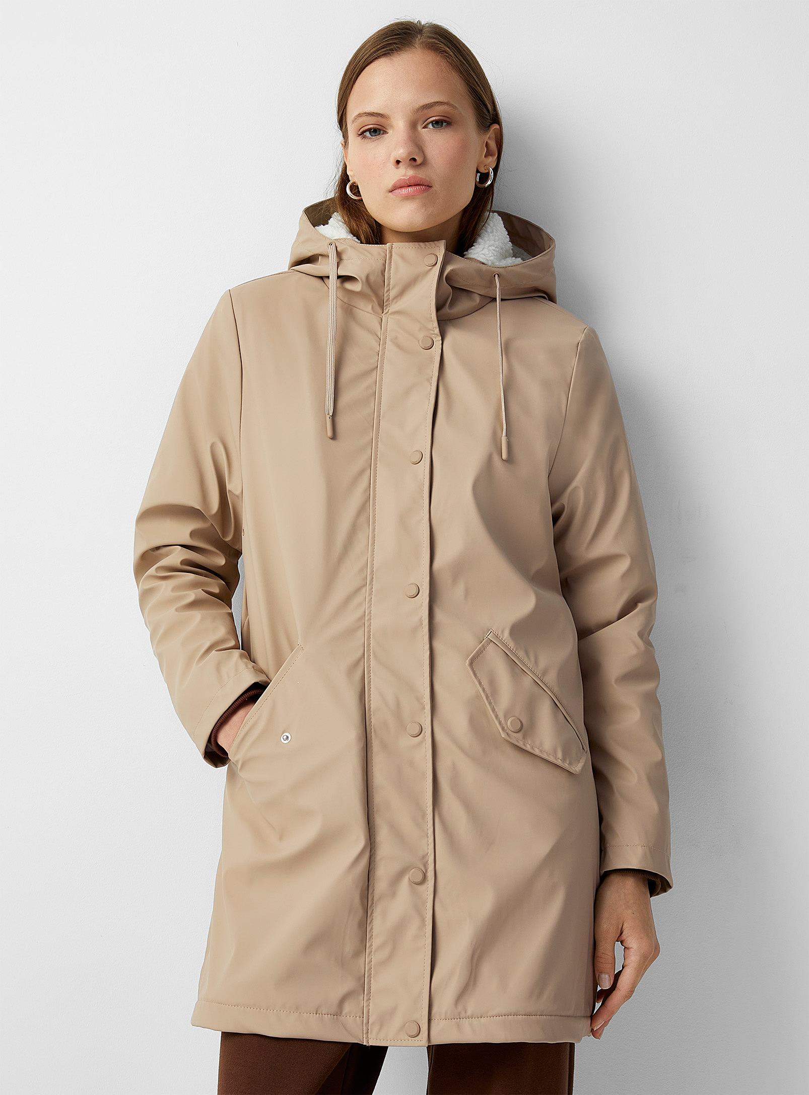 ONLY Sherpa Lining Raincoat in Natural | Lyst