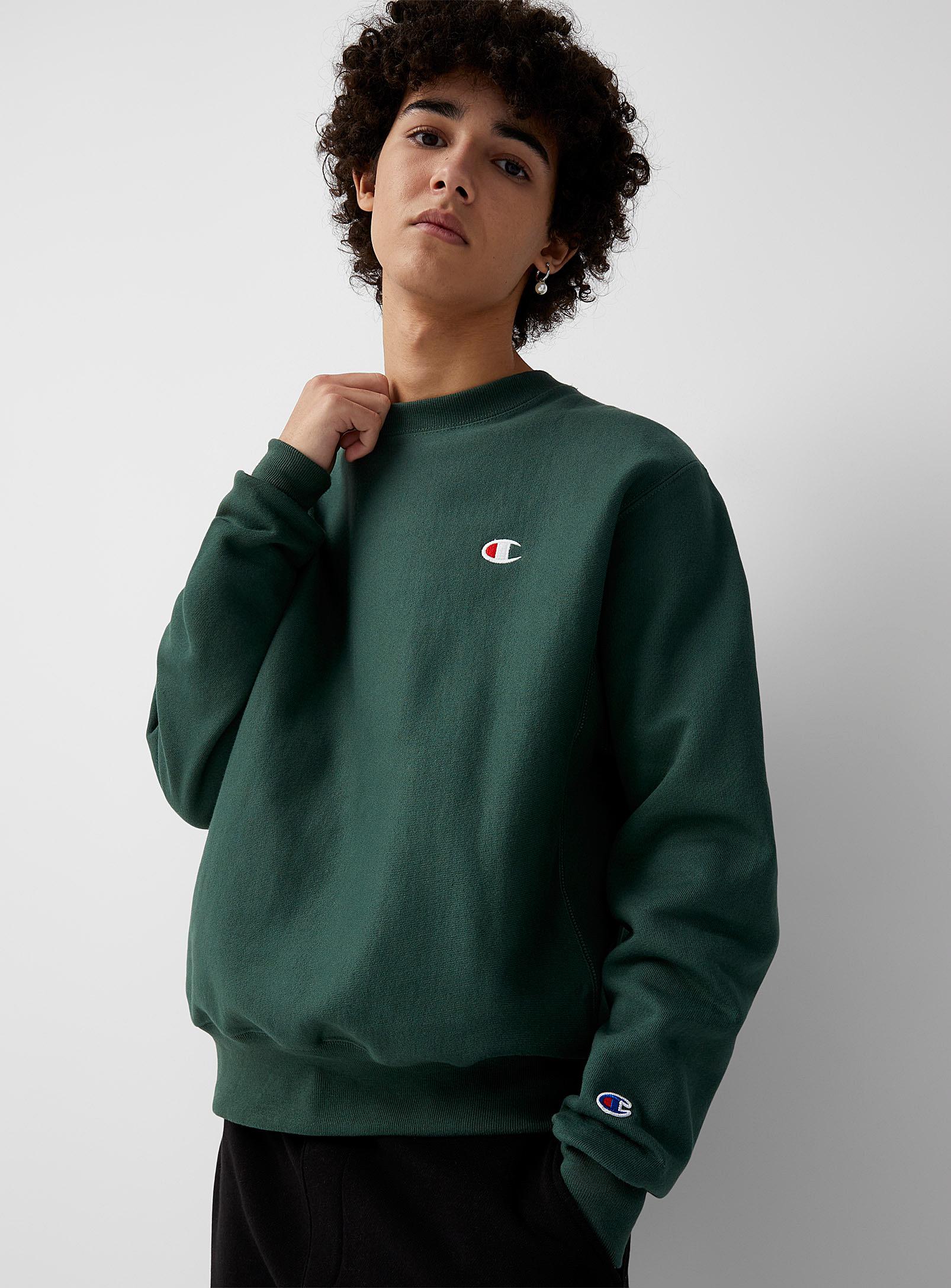 C Logo Reverse Weave Sweatshirt in Green for Men | Lyst