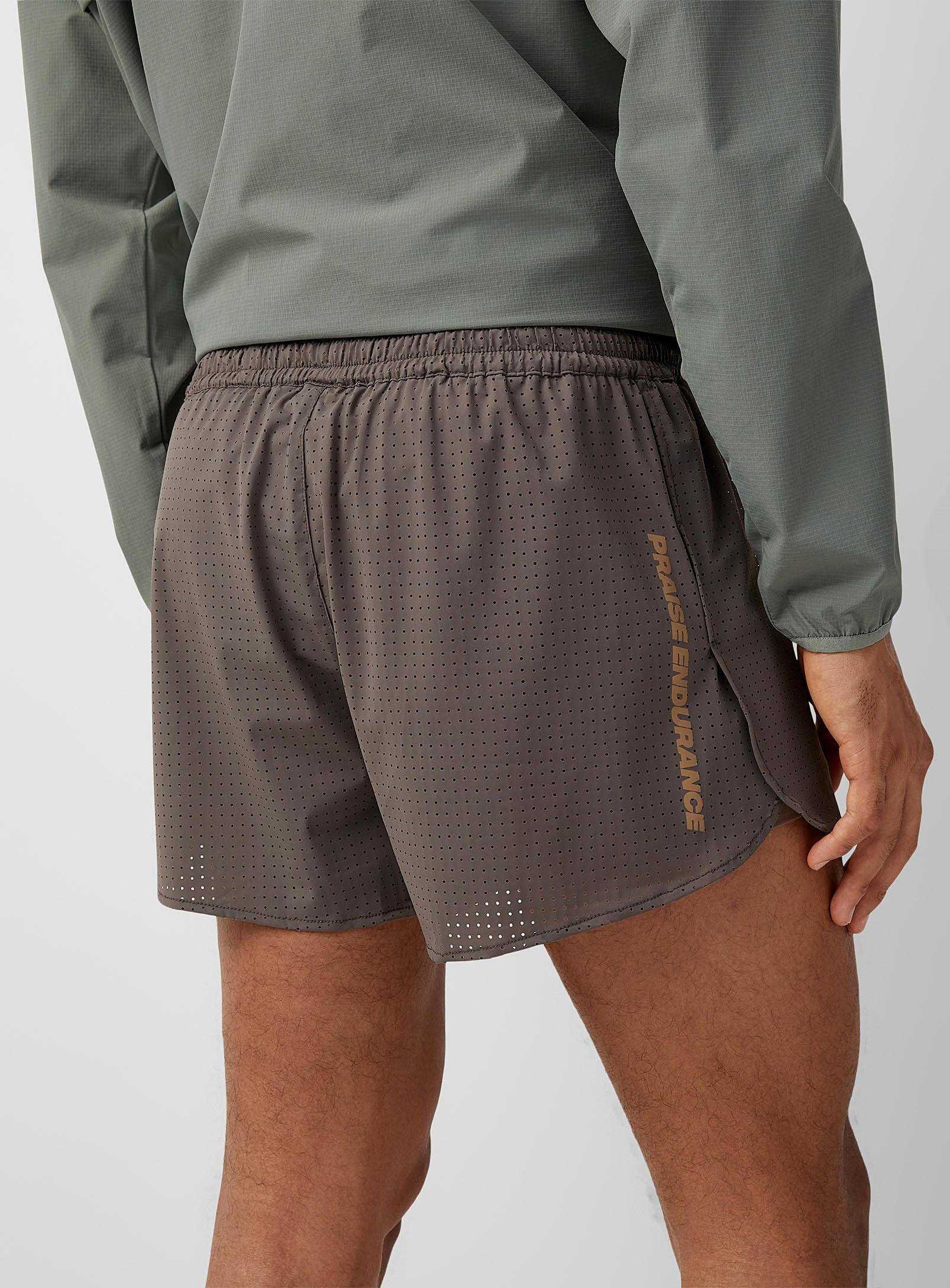 PRAISE Perforated Running Short Over Cycling Shorts in Brown for Men | Lyst